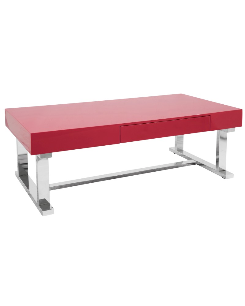 Luster Contemporary Coffee Table in Red