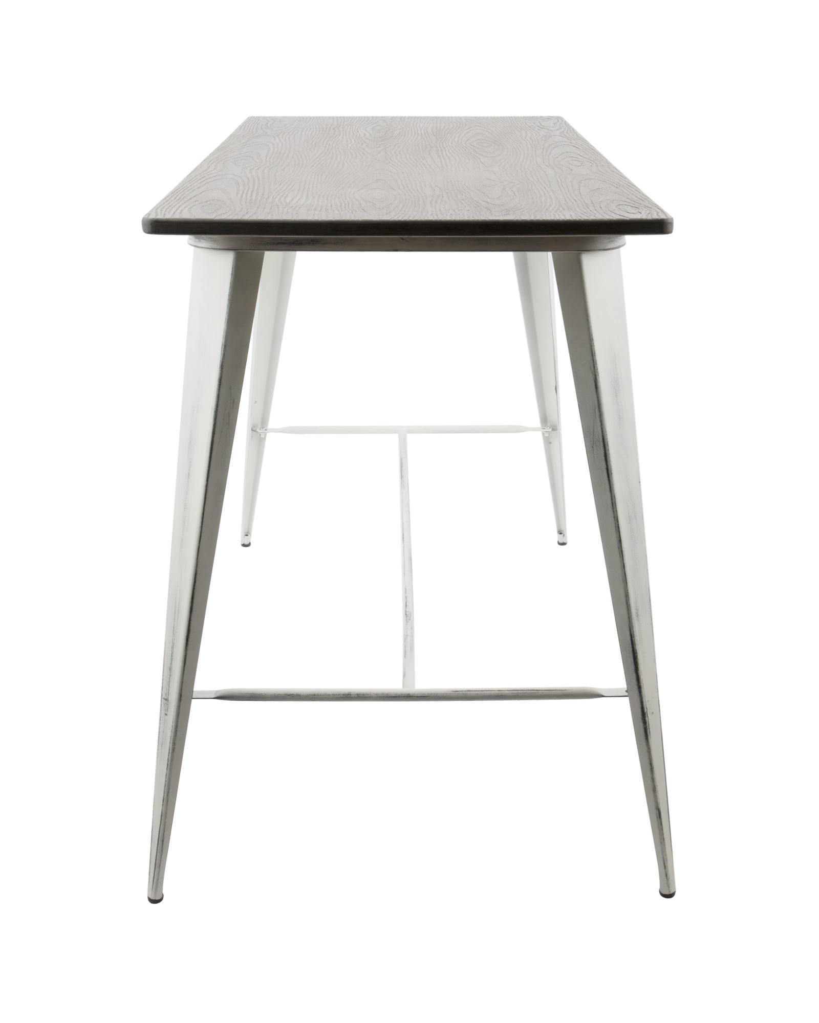 Oregon Industrial Counter Table in Vintage White and Espresso