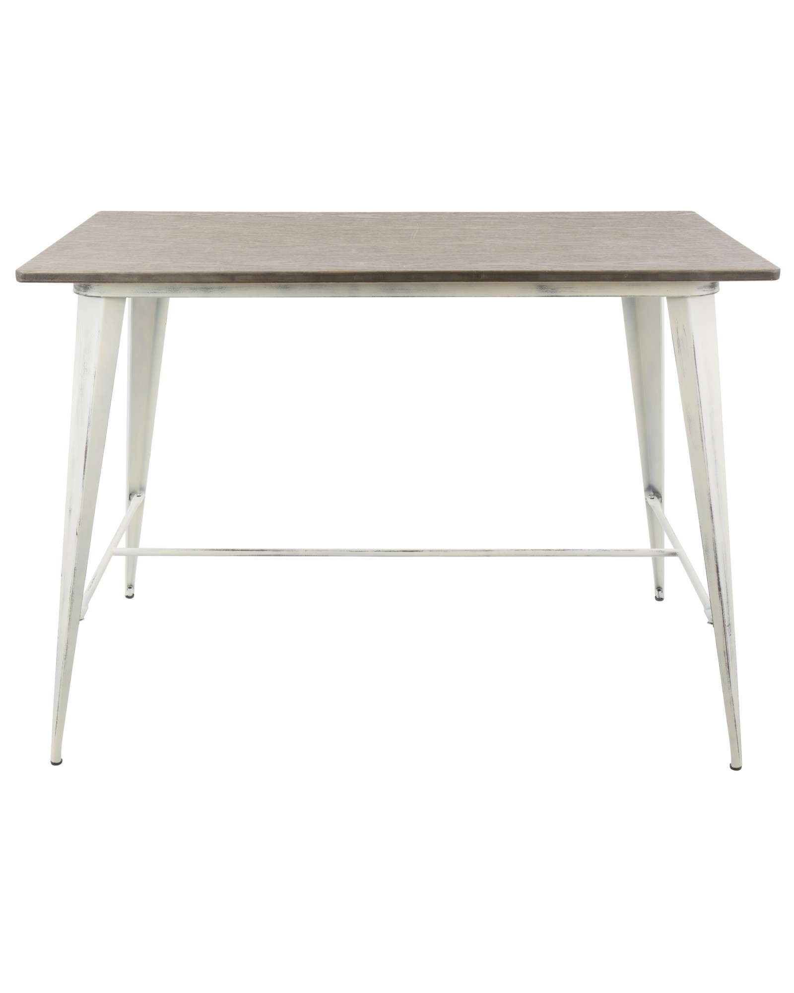 Oregon Industrial Counter Table in Vintage White and Espresso