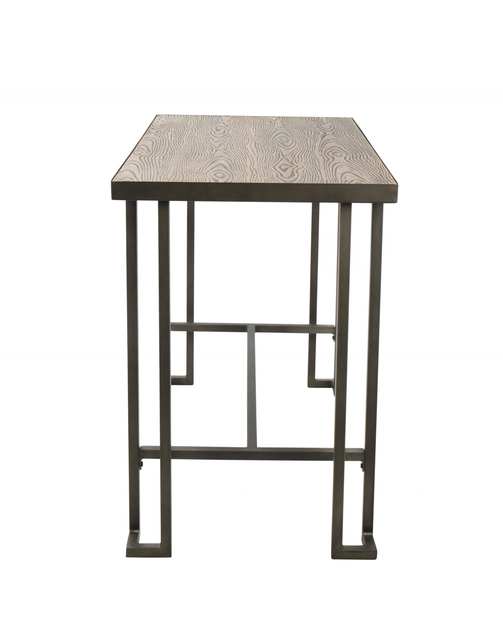 Roman Industrial Counter Table in Antique and Brown