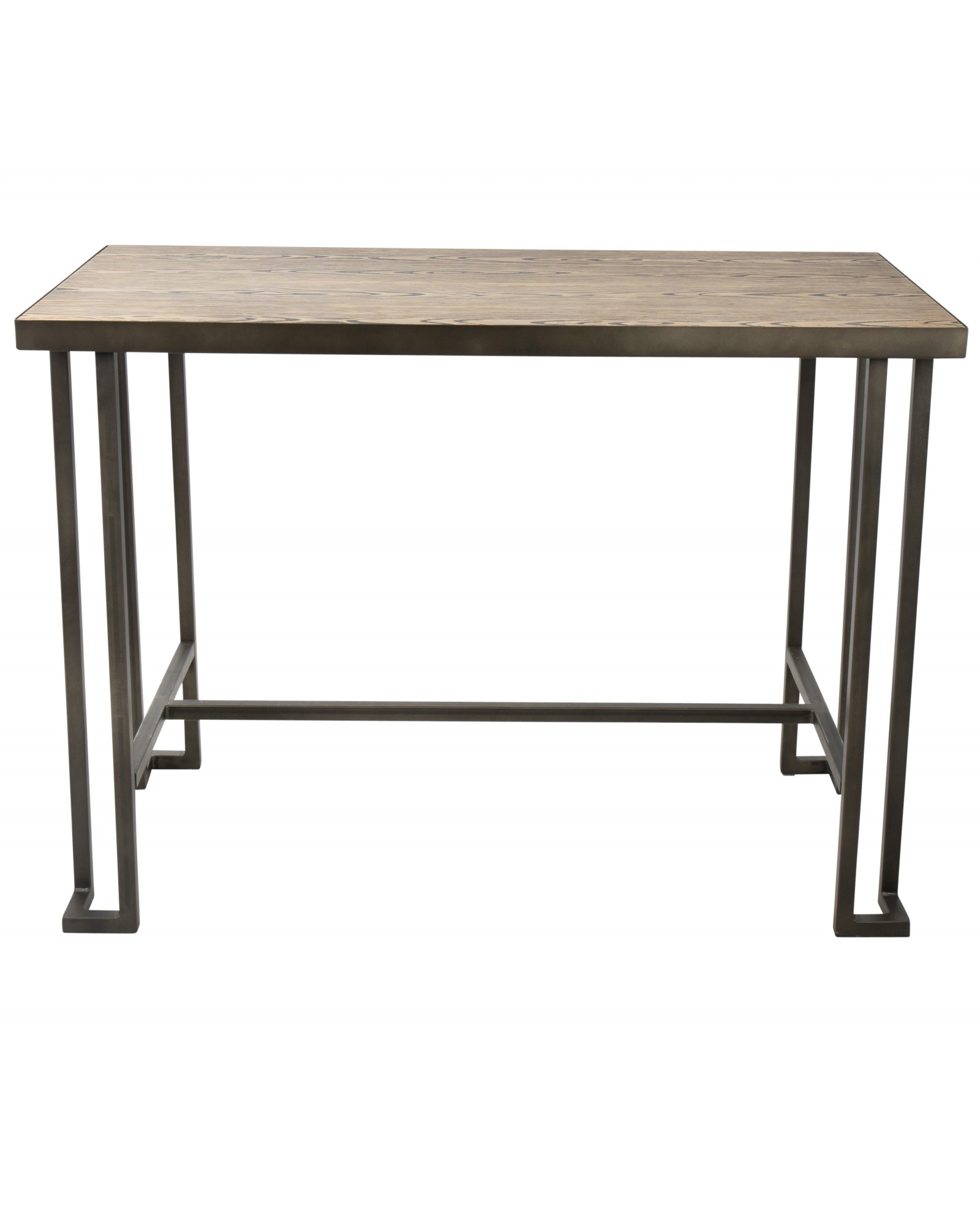 Roman Industrial Counter Table in Antique and Brown