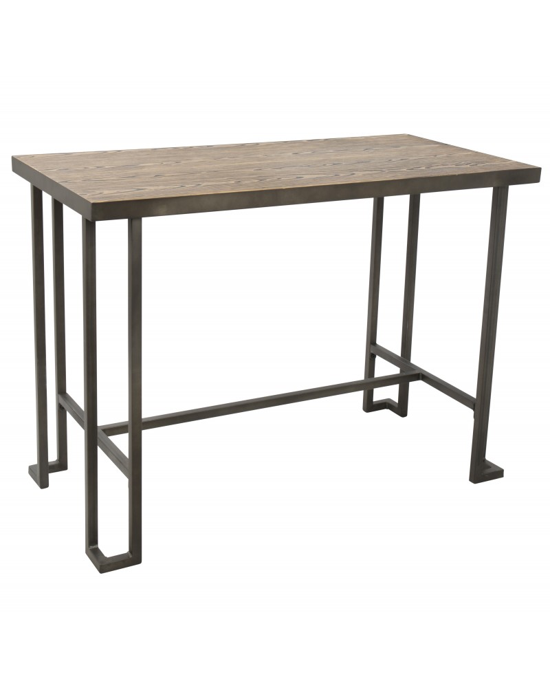 Roman Industrial Counter Table in Antique and Brown