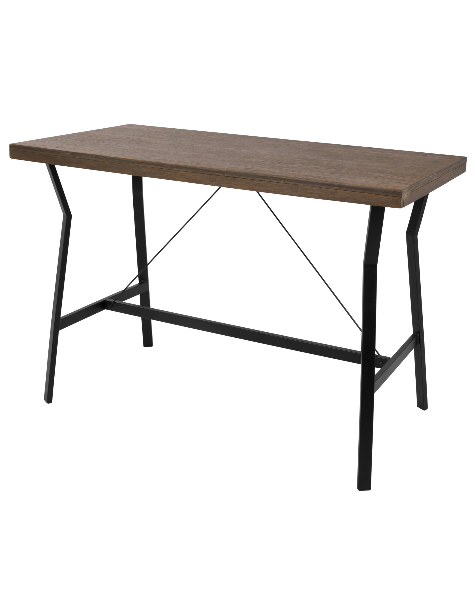 Wishbone Industrial Counter Table in Walnut and Black