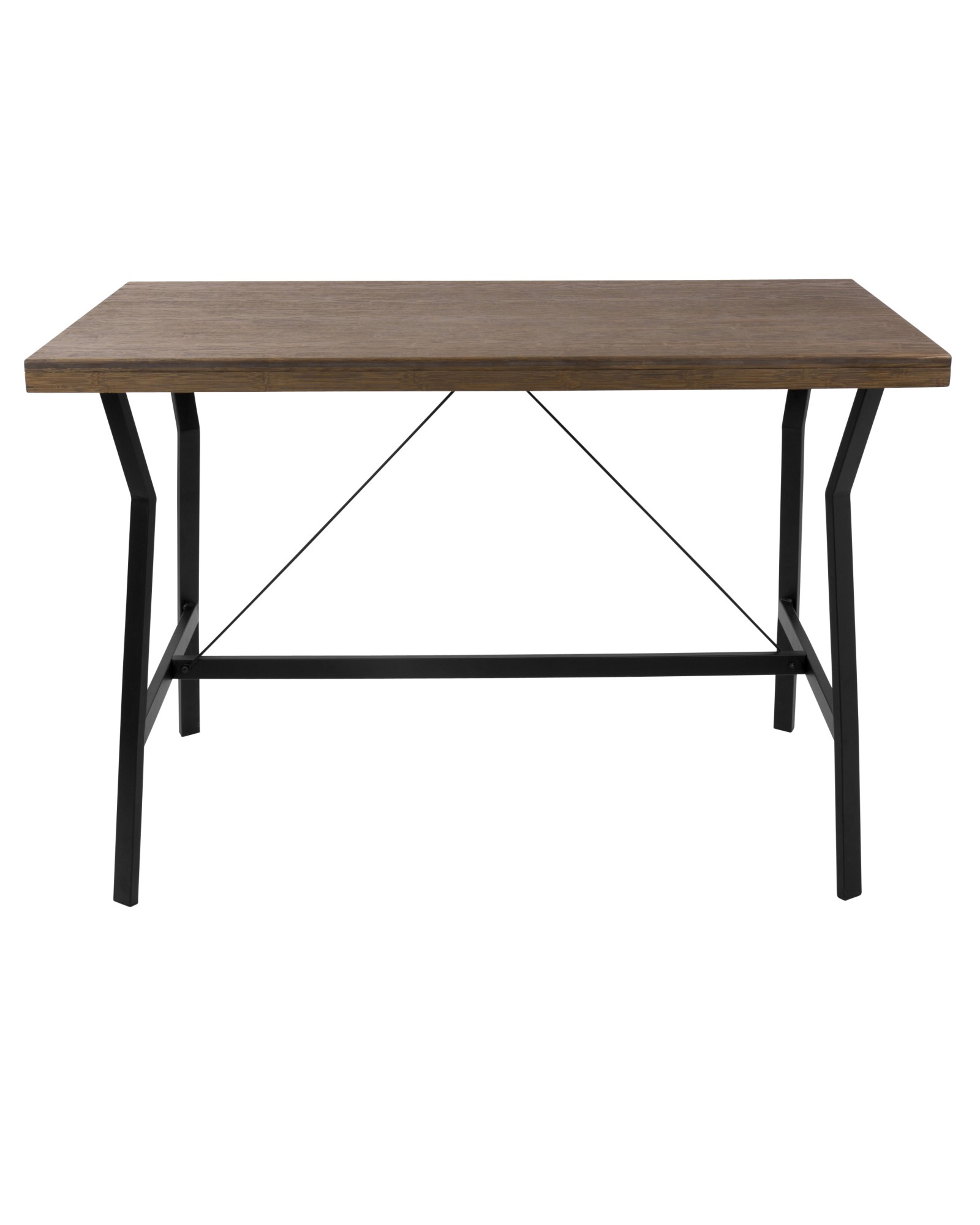 Wishbone Industrial Counter Table in Walnut and Black