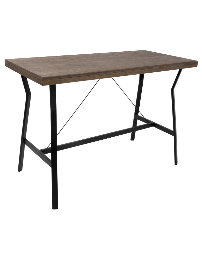 Wishbone Industrial Counter Table in Walnut and Black