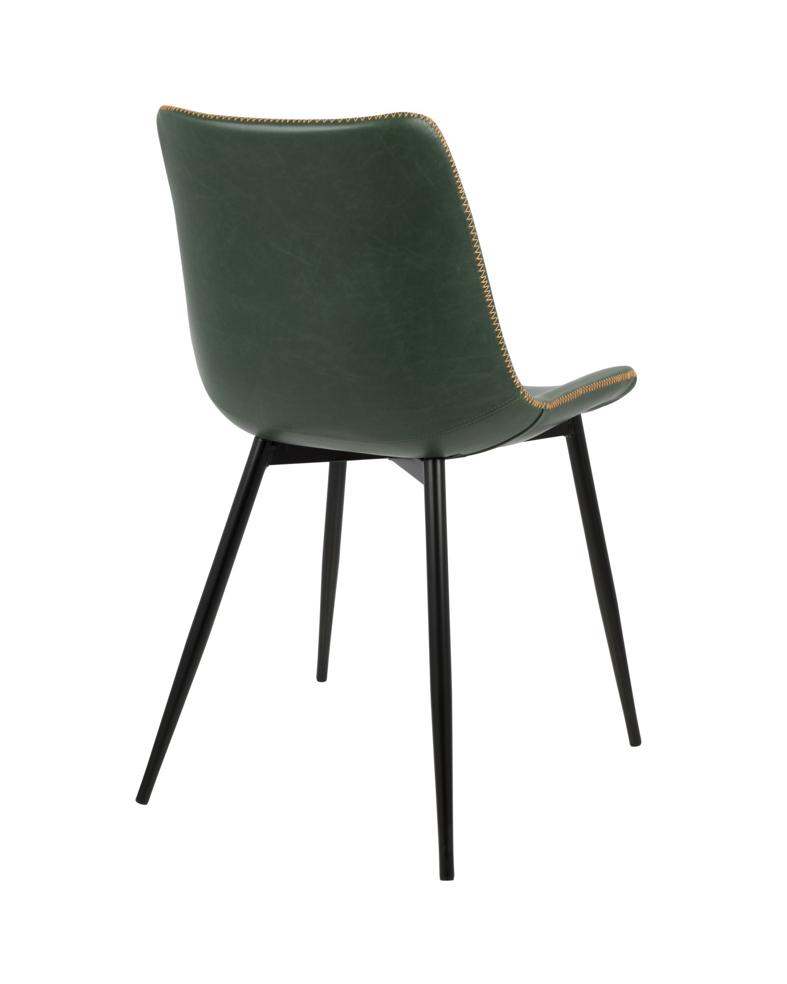 Durango Contemporary Dining Chair in Black with Green Vintage Faux Leather - Set of 2