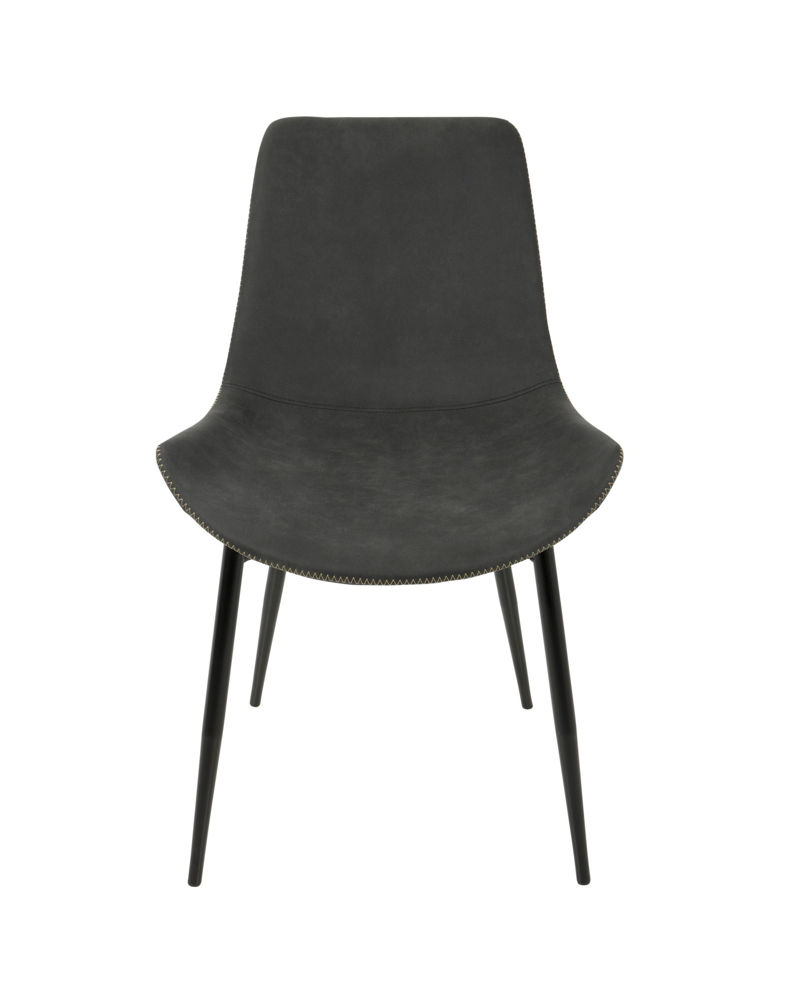 Duke Industrial Dining Chair in Black and Grey Fabric - Set of 2