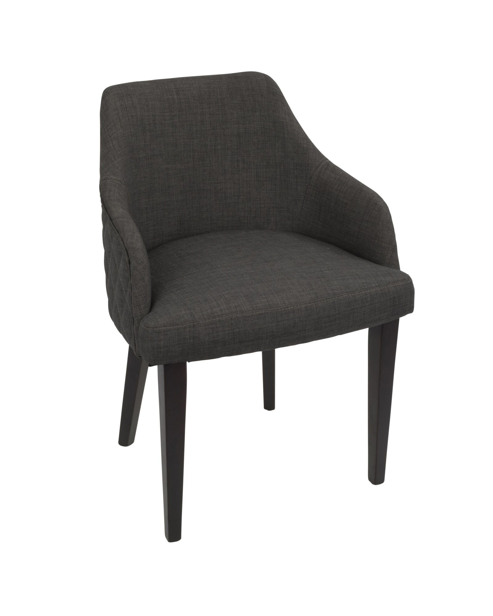 Elliott Contemporary Dining Chair in Espresso with Charcoal Fabric - Set of 2