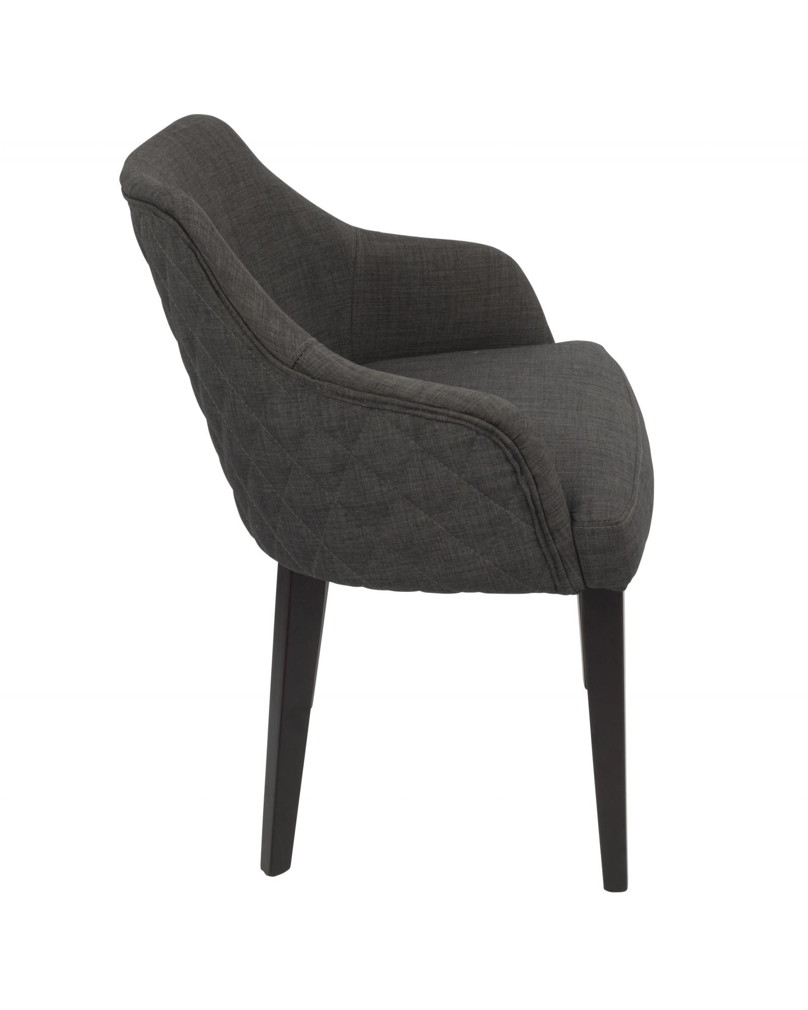 Elliott Contemporary Dining Chair in Espresso with Charcoal Fabric - Set of 2