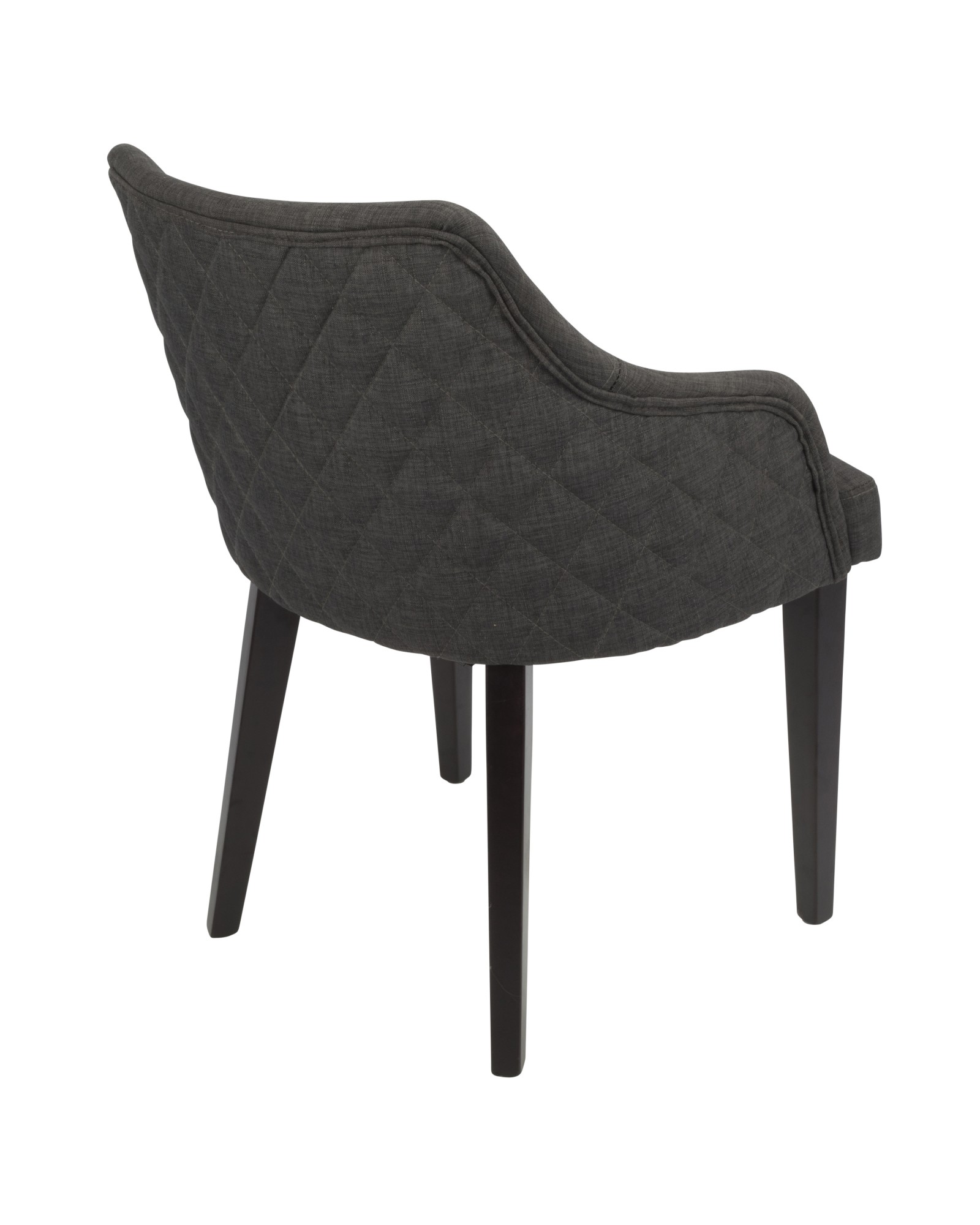 Elliott Contemporary Dining Chair in Espresso with Charcoal Fabric - Set of 2