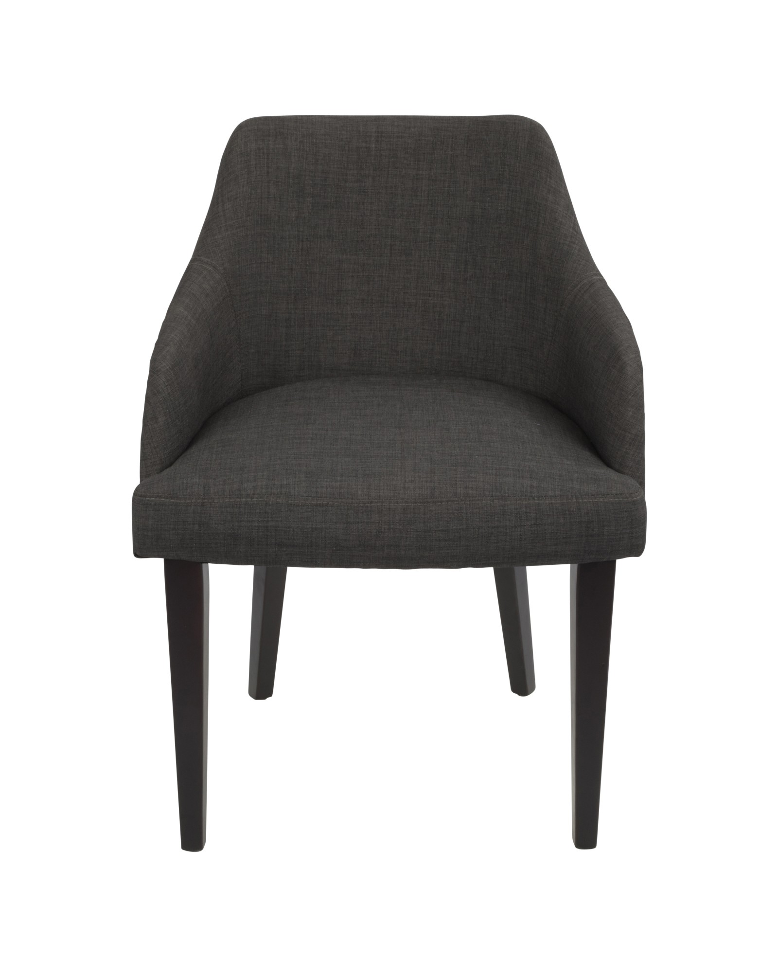 Elliott Contemporary Dining Chair in Espresso with Charcoal Fabric - Set of 2