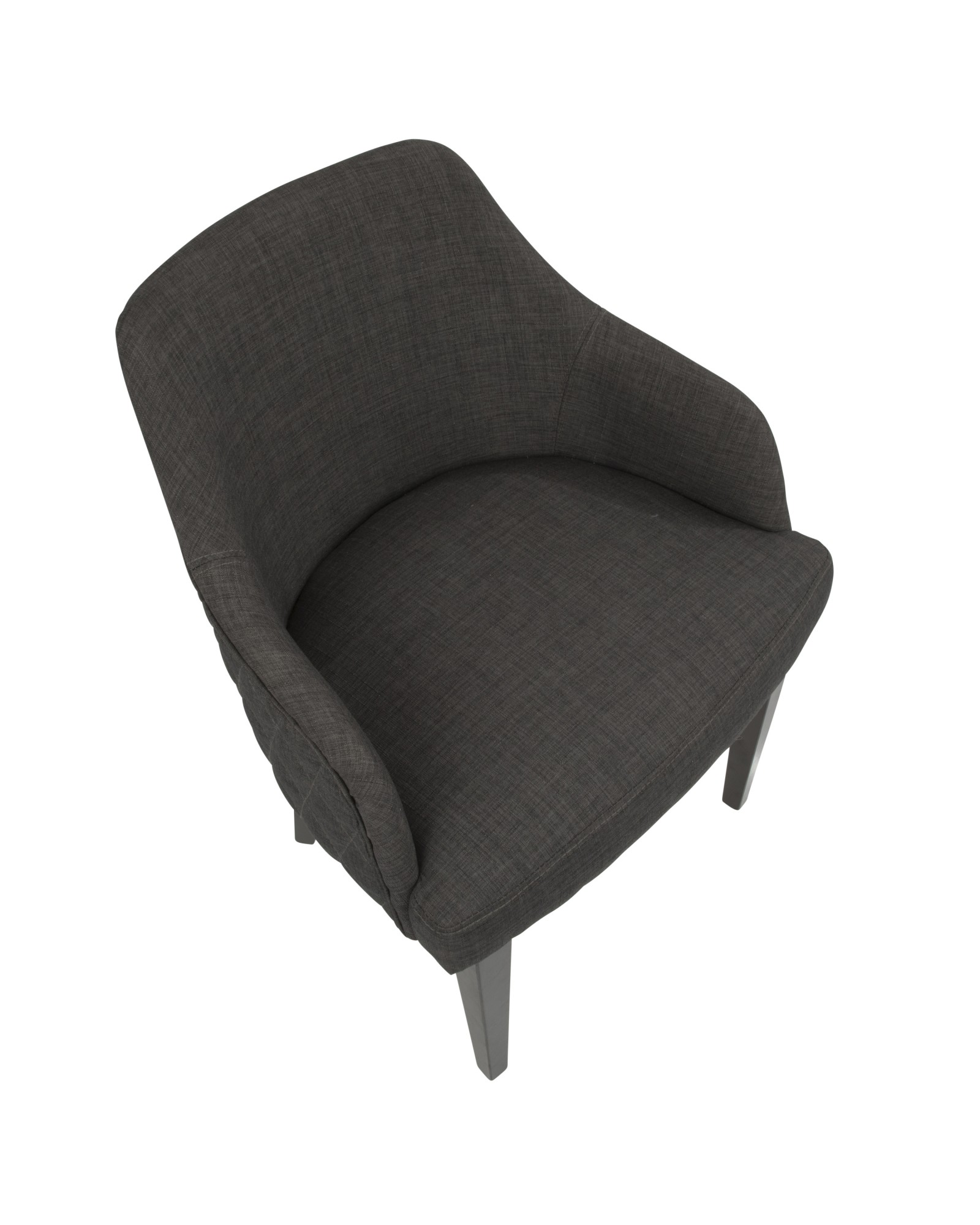 Elliott Contemporary Dining Chair in Espresso with Charcoal Fabric - Set of 2