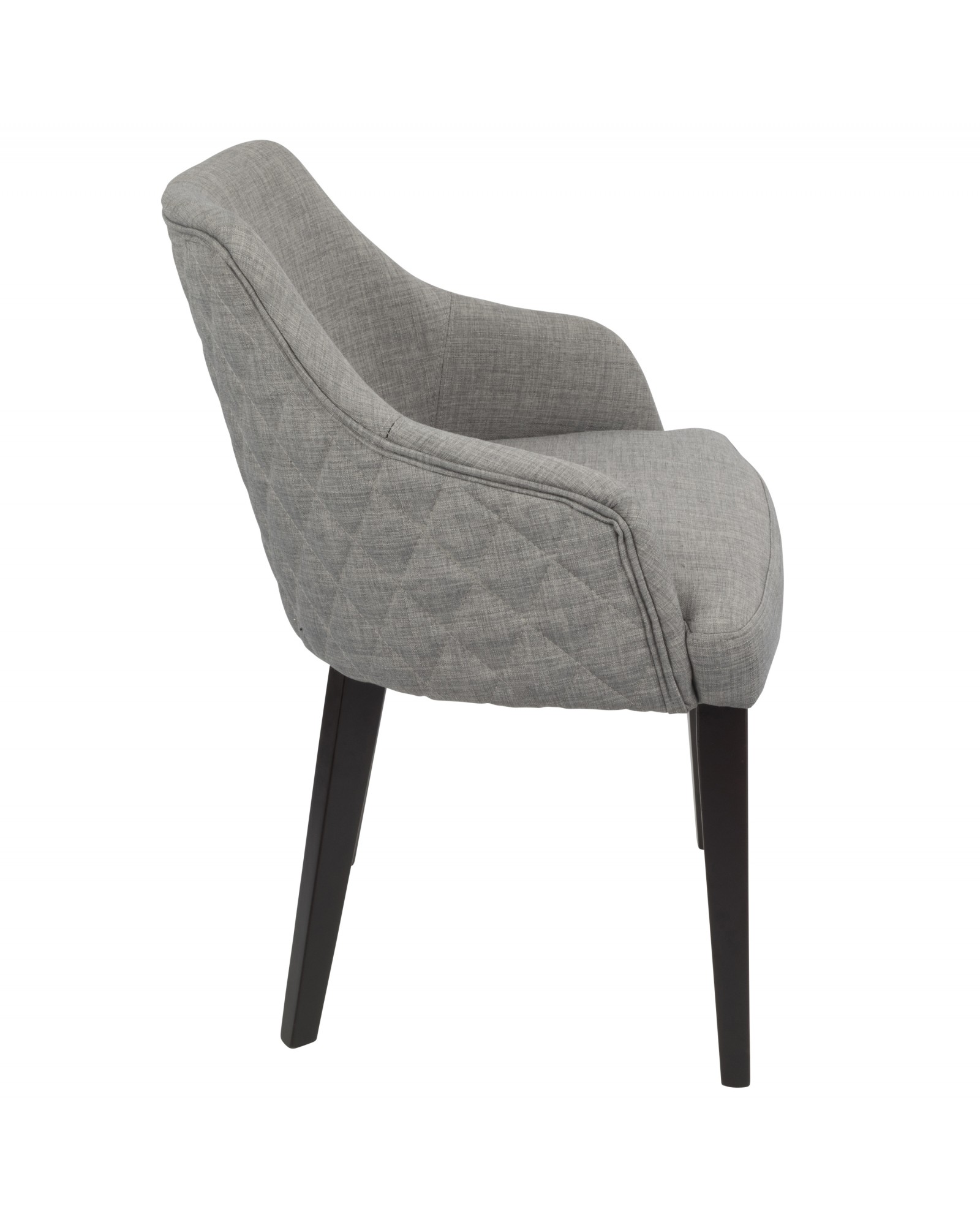 Elliott Contemporary Dining Chair in Espresso with Grey Fabric - Set of 2