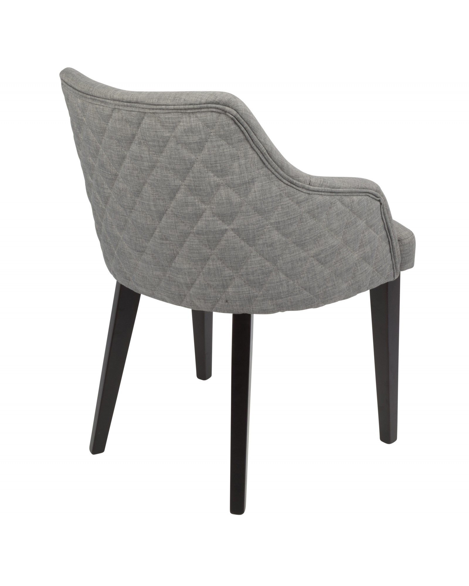 Elliott Contemporary Dining Chair in Espresso with Grey Fabric - Set of 2