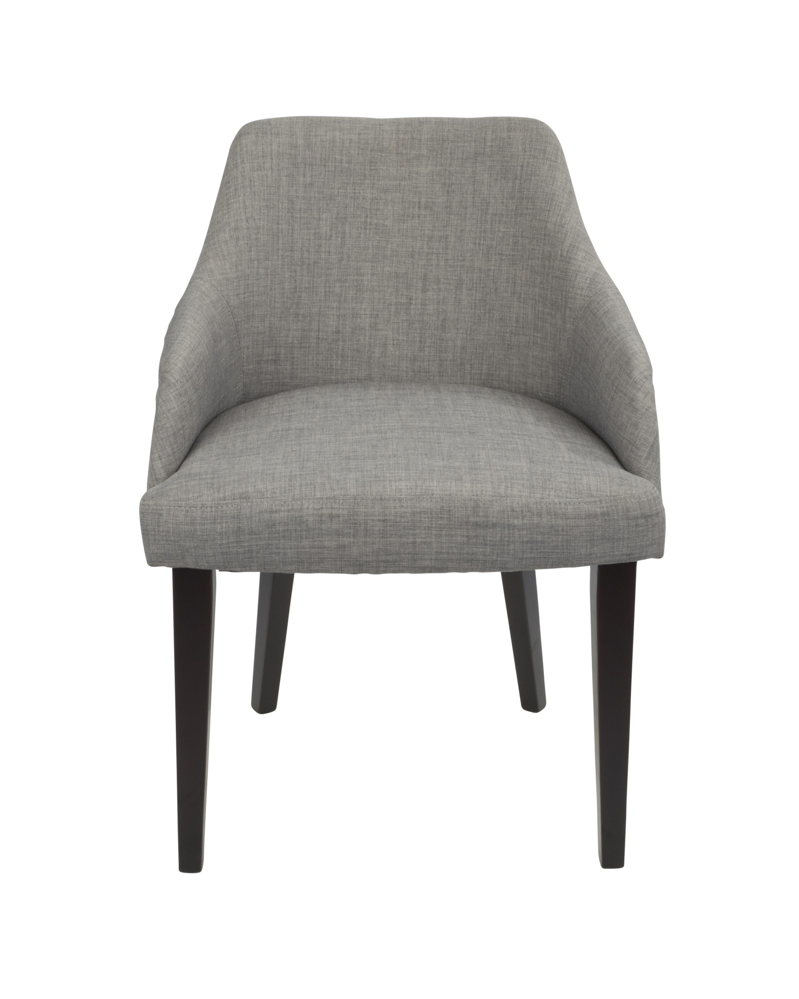 Elliott Contemporary Dining Chair in Espresso with Grey Fabric - Set of 2