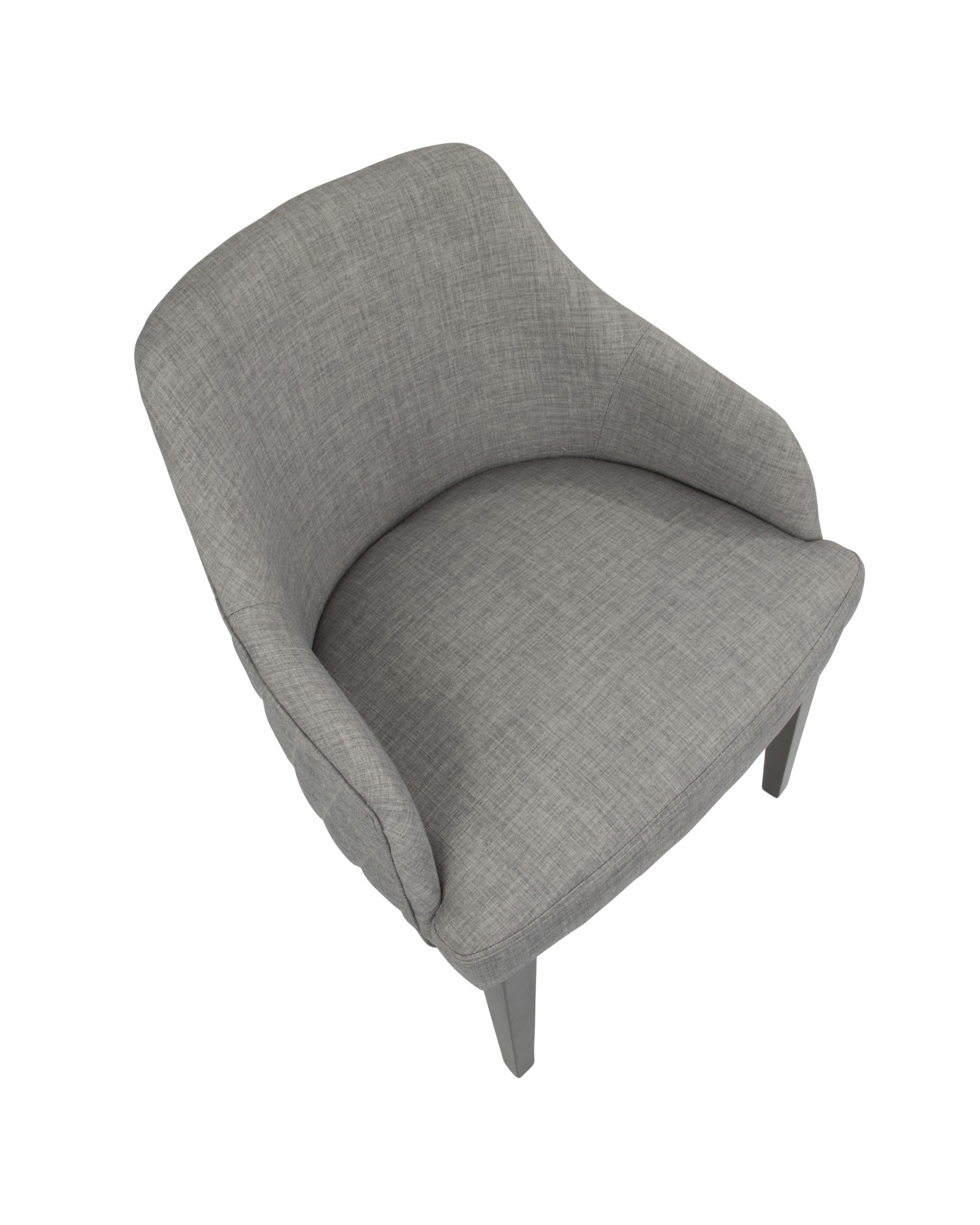 Elliott Contemporary Dining Chair in Espresso with Grey Fabric - Set of 2