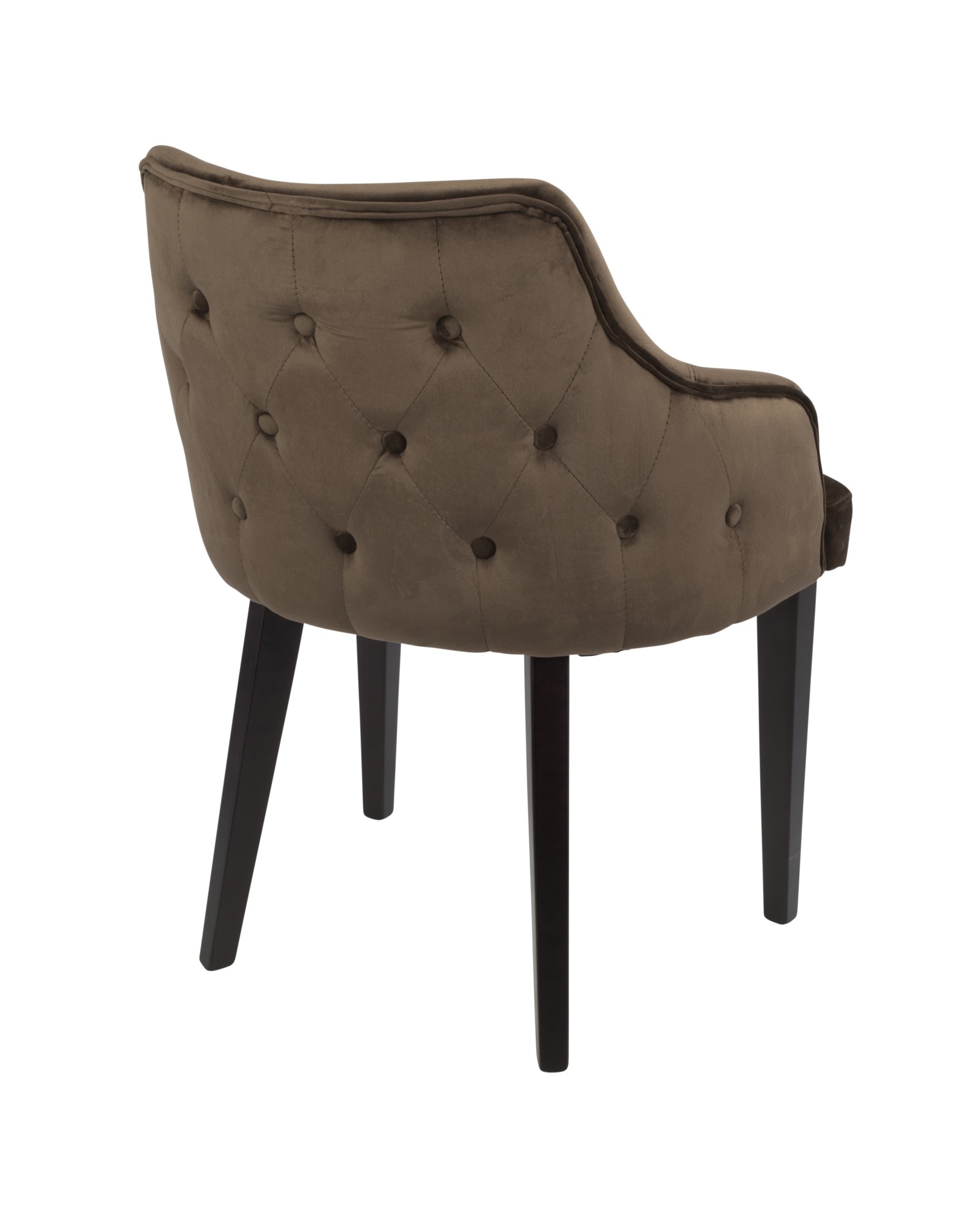 Eliza Contemporary Dining Chair in Espresso with Brown Velvet - Set of 2