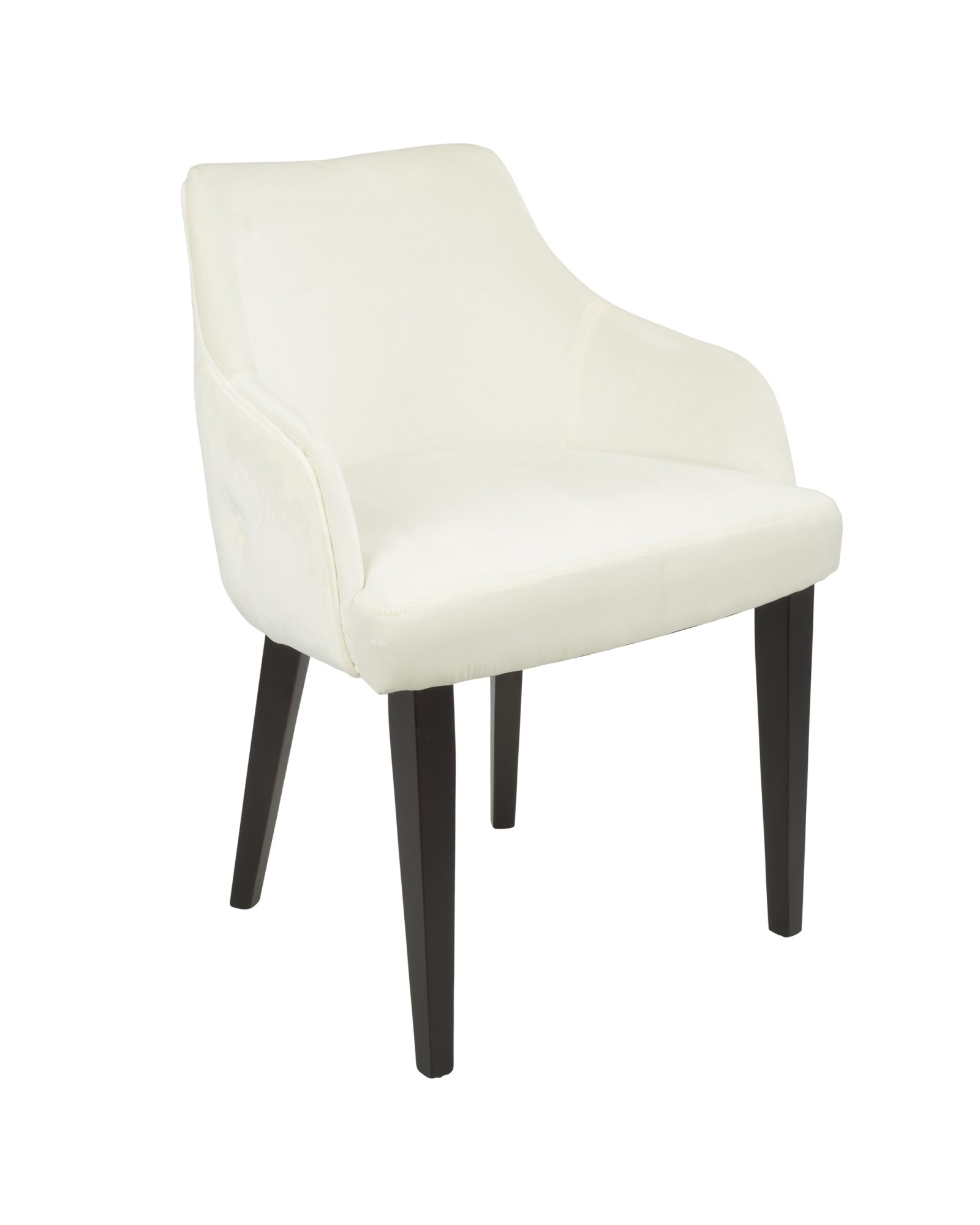 Eliza Contemporary Dining Chair in Espresso with Cream Velvet - Set of 2