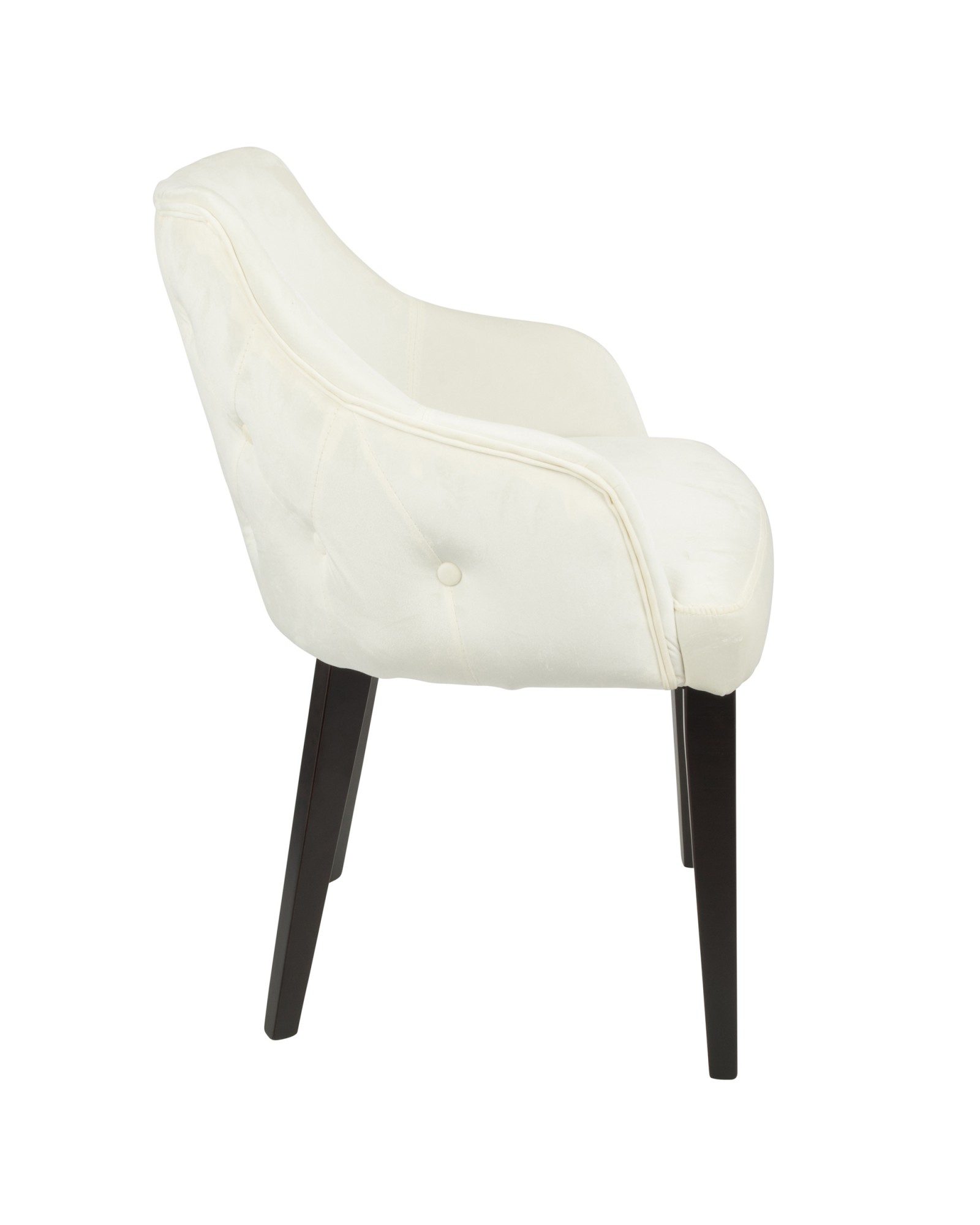 Eliza Contemporary Dining Chair in Espresso with Cream Velvet - Set of 2