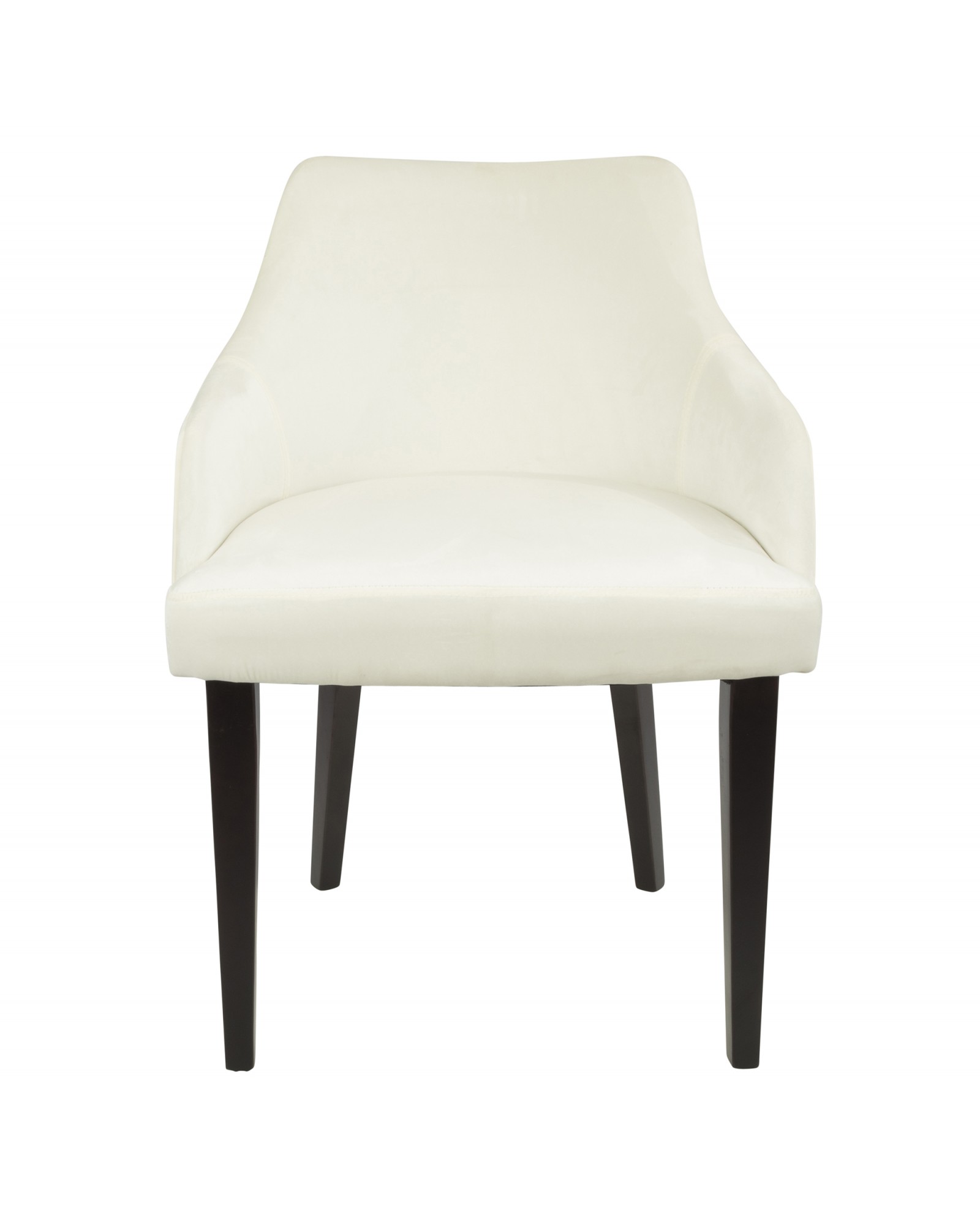 Eliza Contemporary Dining Chair in Espresso with Cream Velvet - Set of 2