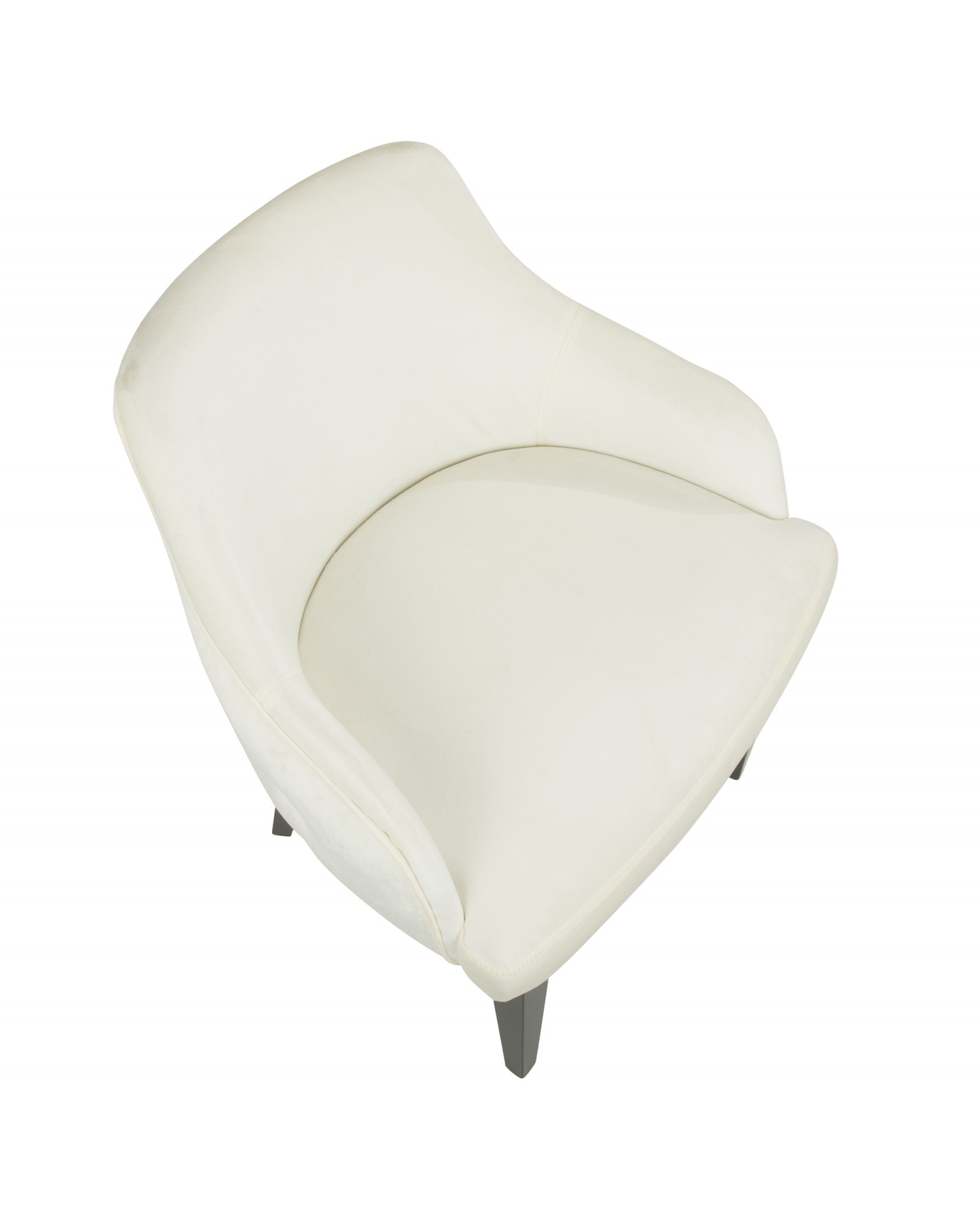 Eliza Contemporary Dining Chair in Espresso with Cream Velvet - Set of 2