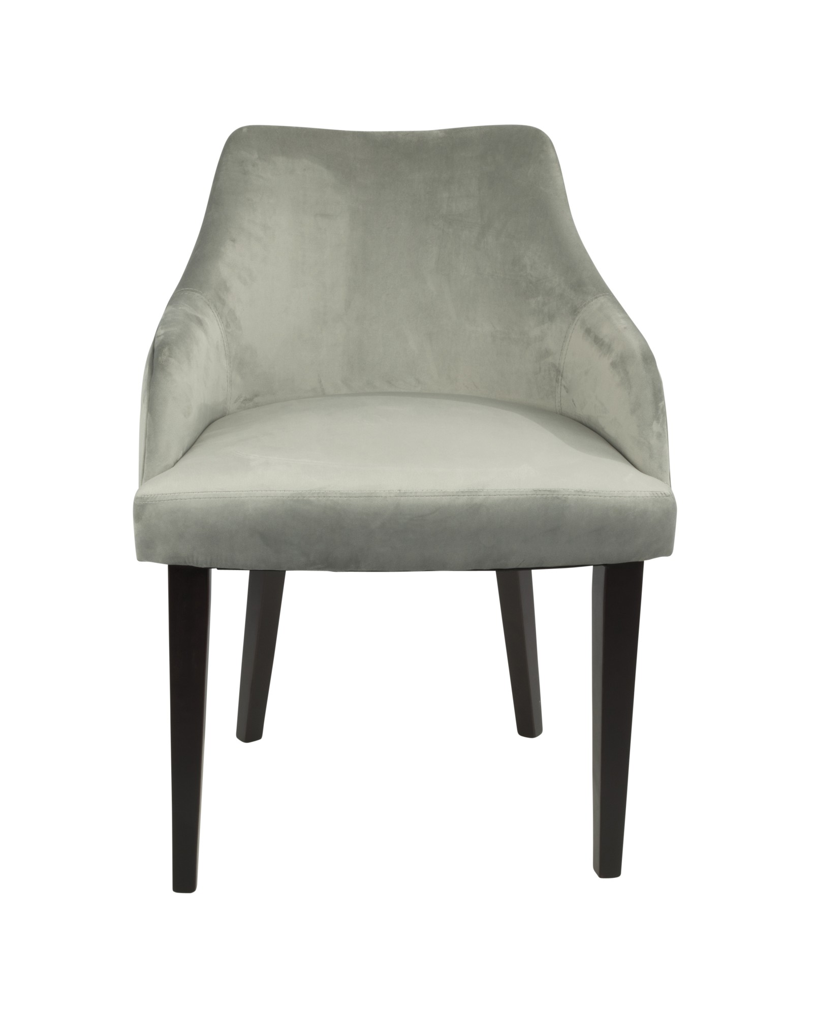 Eliza Contemporary Dining Chair in Espresso with Grey Velvet - Set of 2