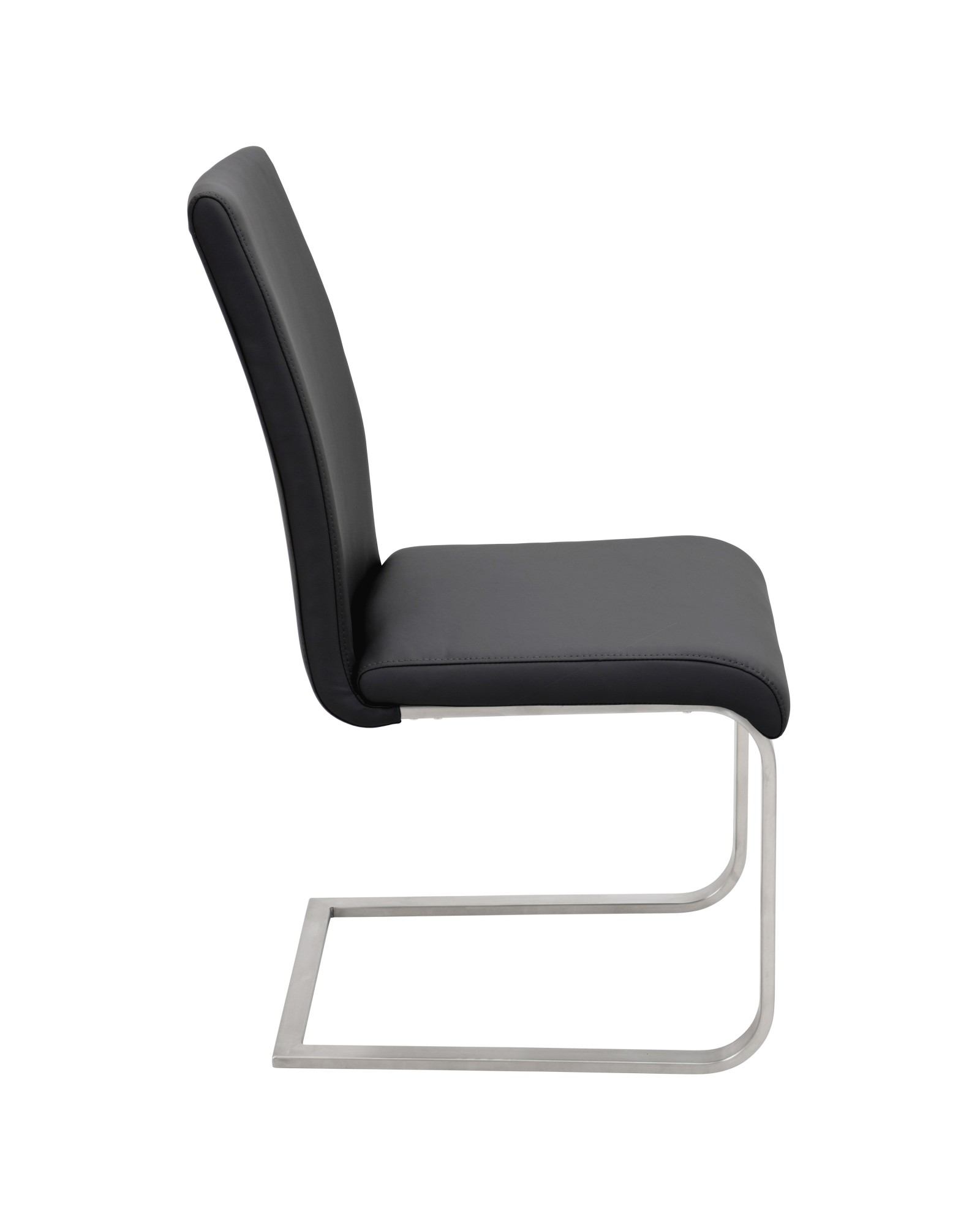 Foster Contemporary Dining Chair in Black Faux Leather - Set of 2