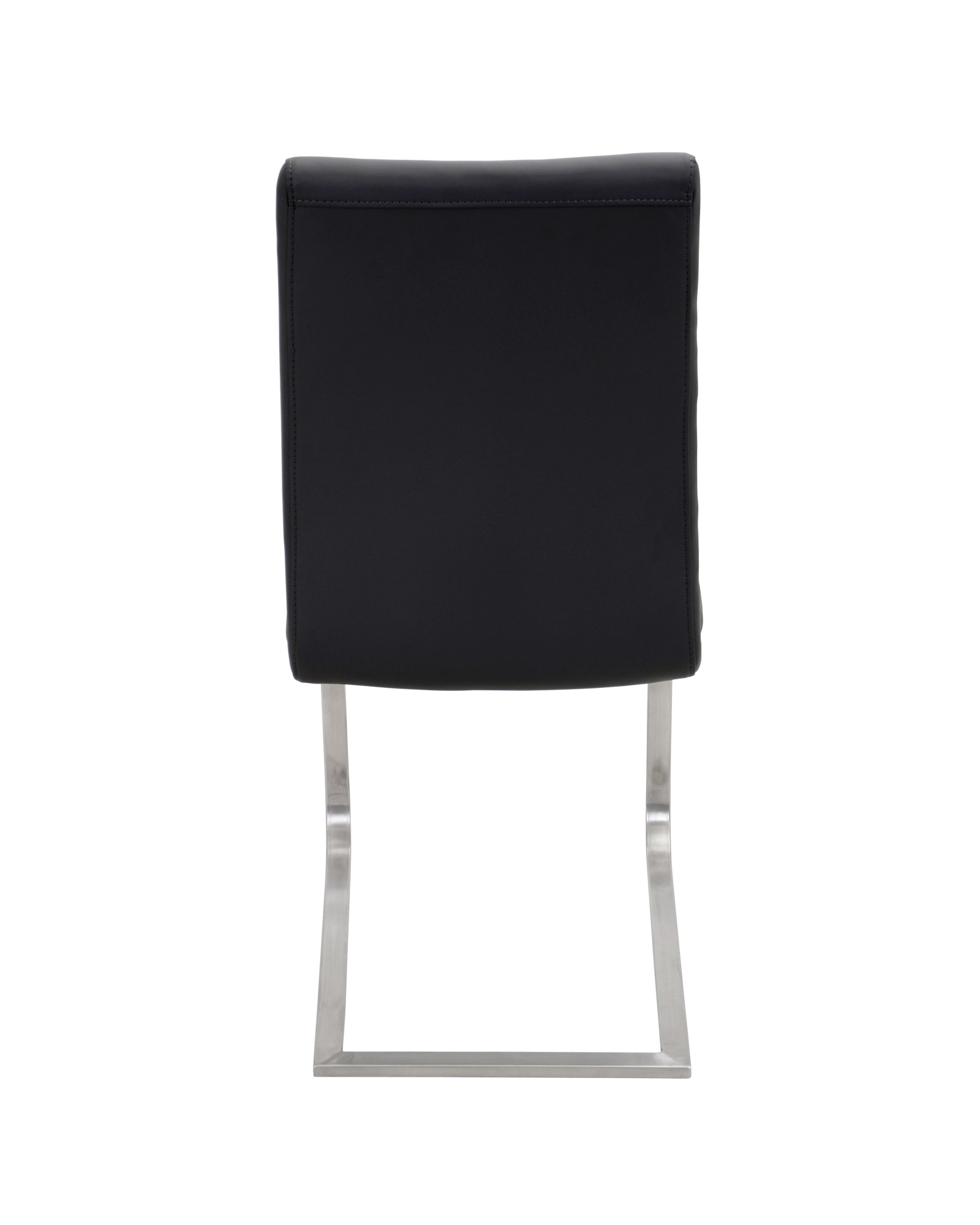 Foster Contemporary Dining Chair in Black Faux Leather - Set of 2