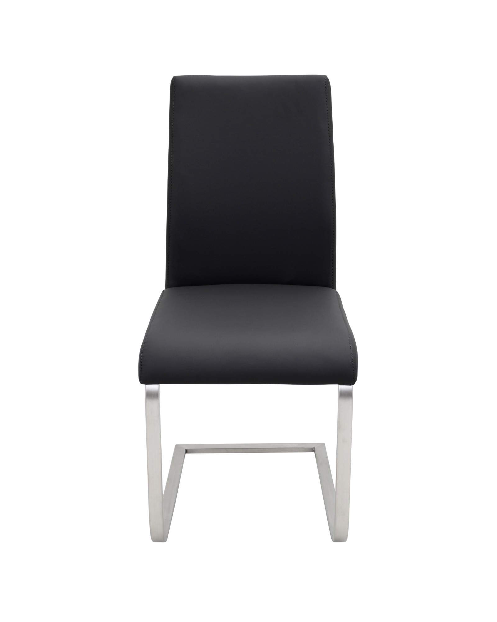 Foster Contemporary Dining Chair in Black Faux Leather - Set of 2