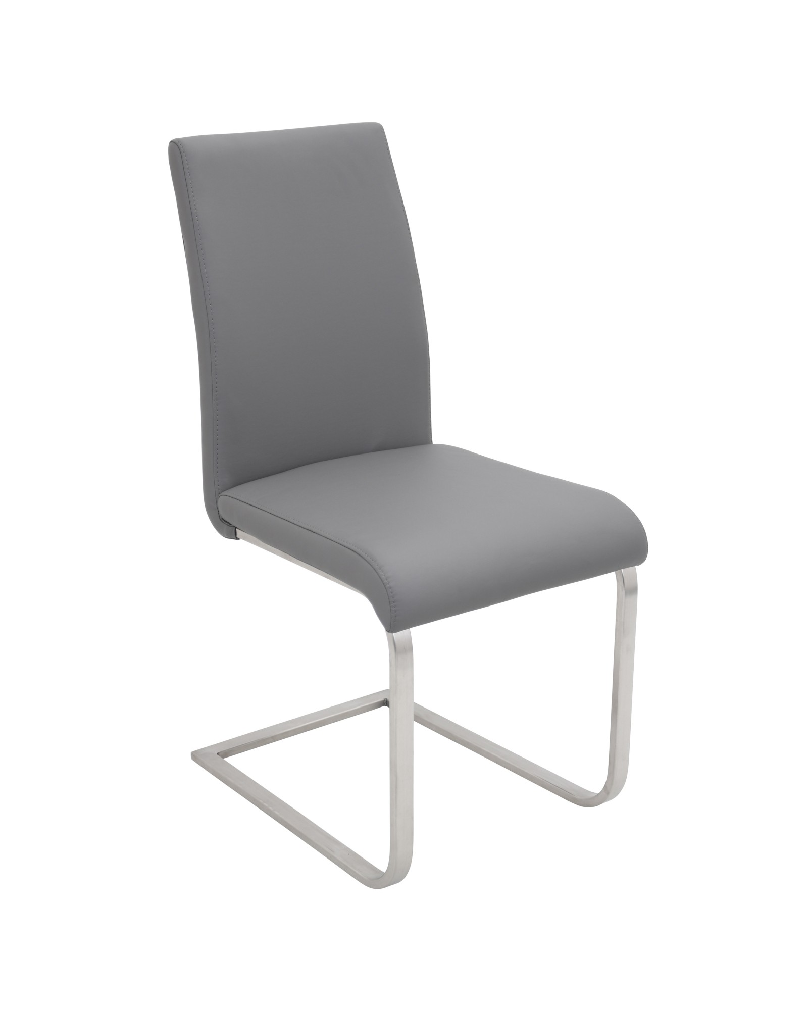 Foster Contemporary Dining Chair in Grey Faux Leather - Set of 2