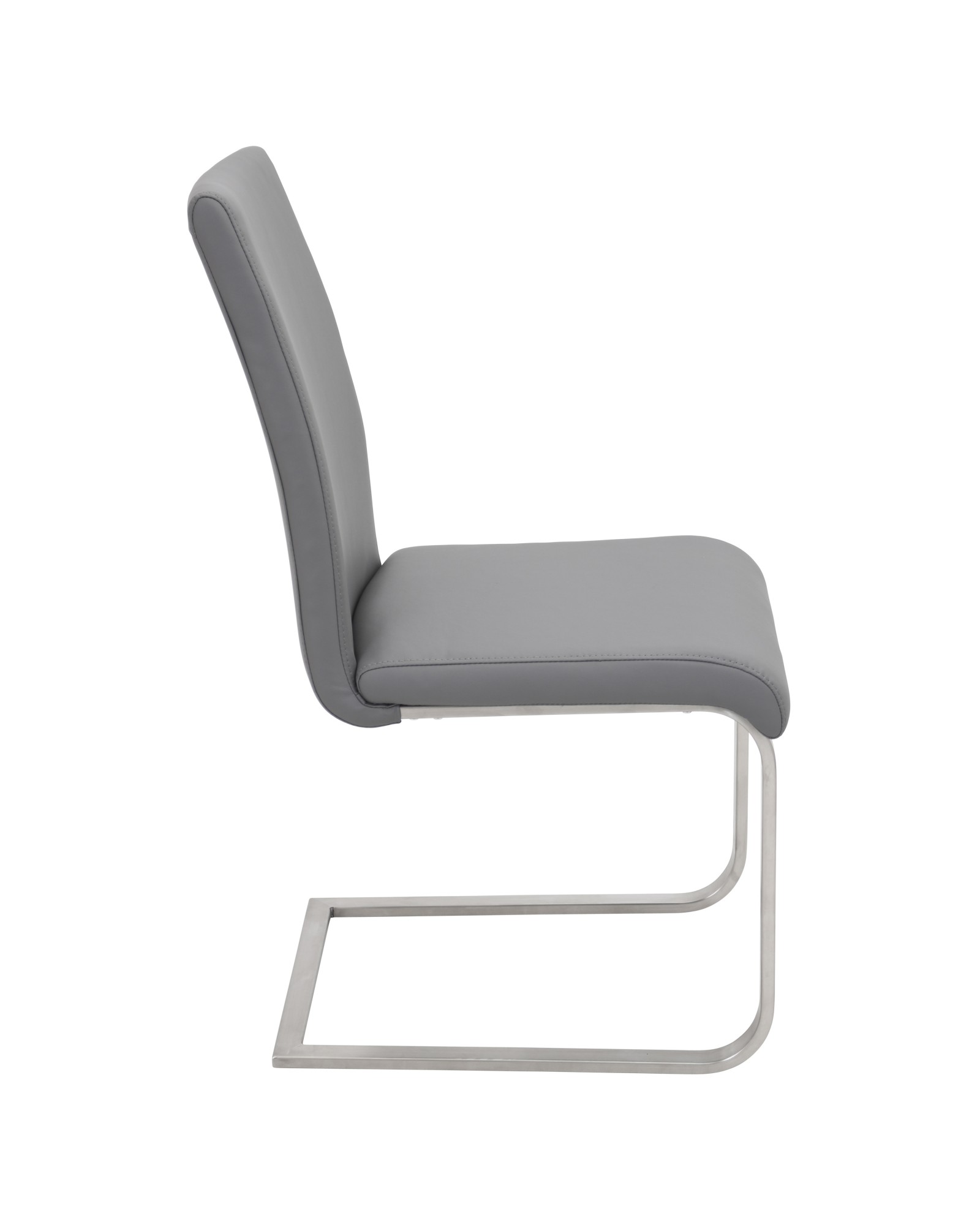 Foster Contemporary Dining Chair in Grey Faux Leather - Set of 2