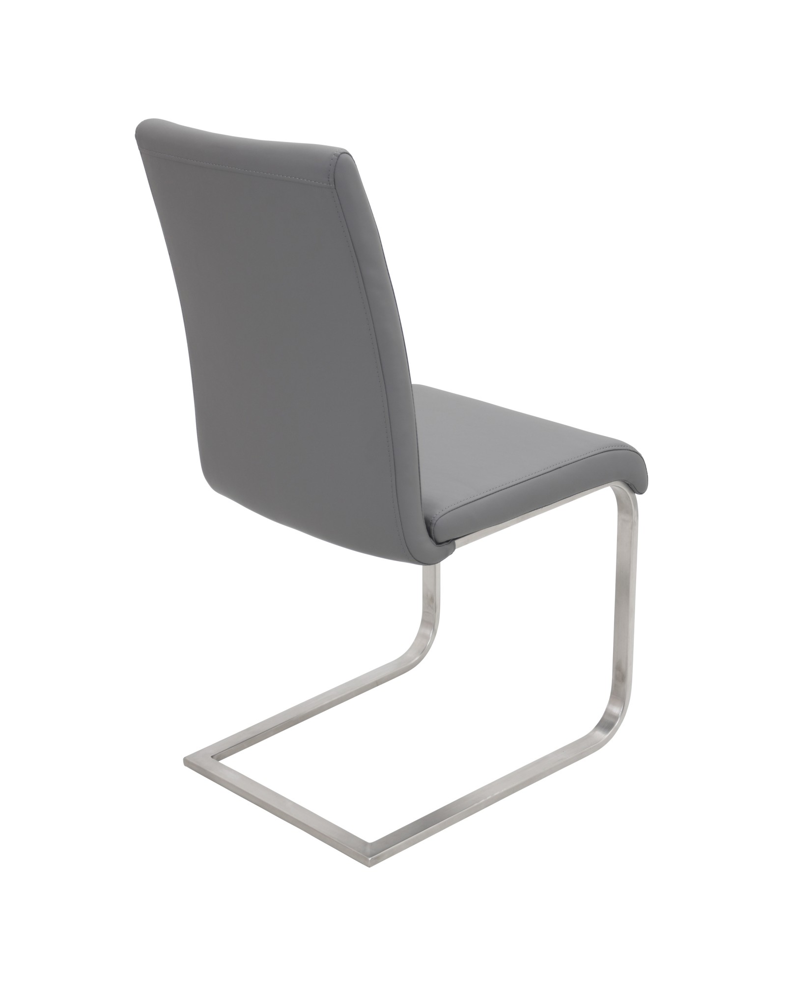 Foster Contemporary Dining Chair in Grey Faux Leather - Set of 2