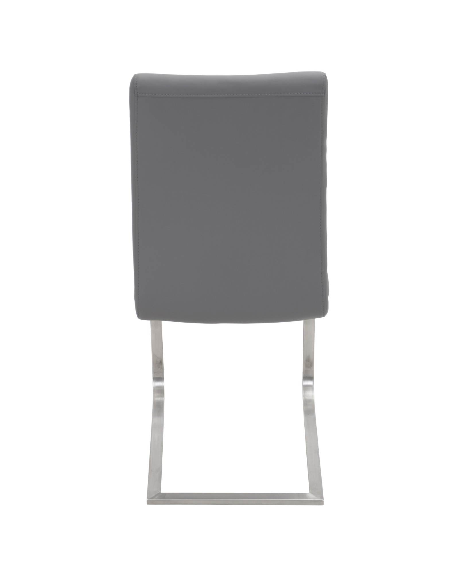 Foster Contemporary Dining Chair in Grey Faux Leather - Set of 2