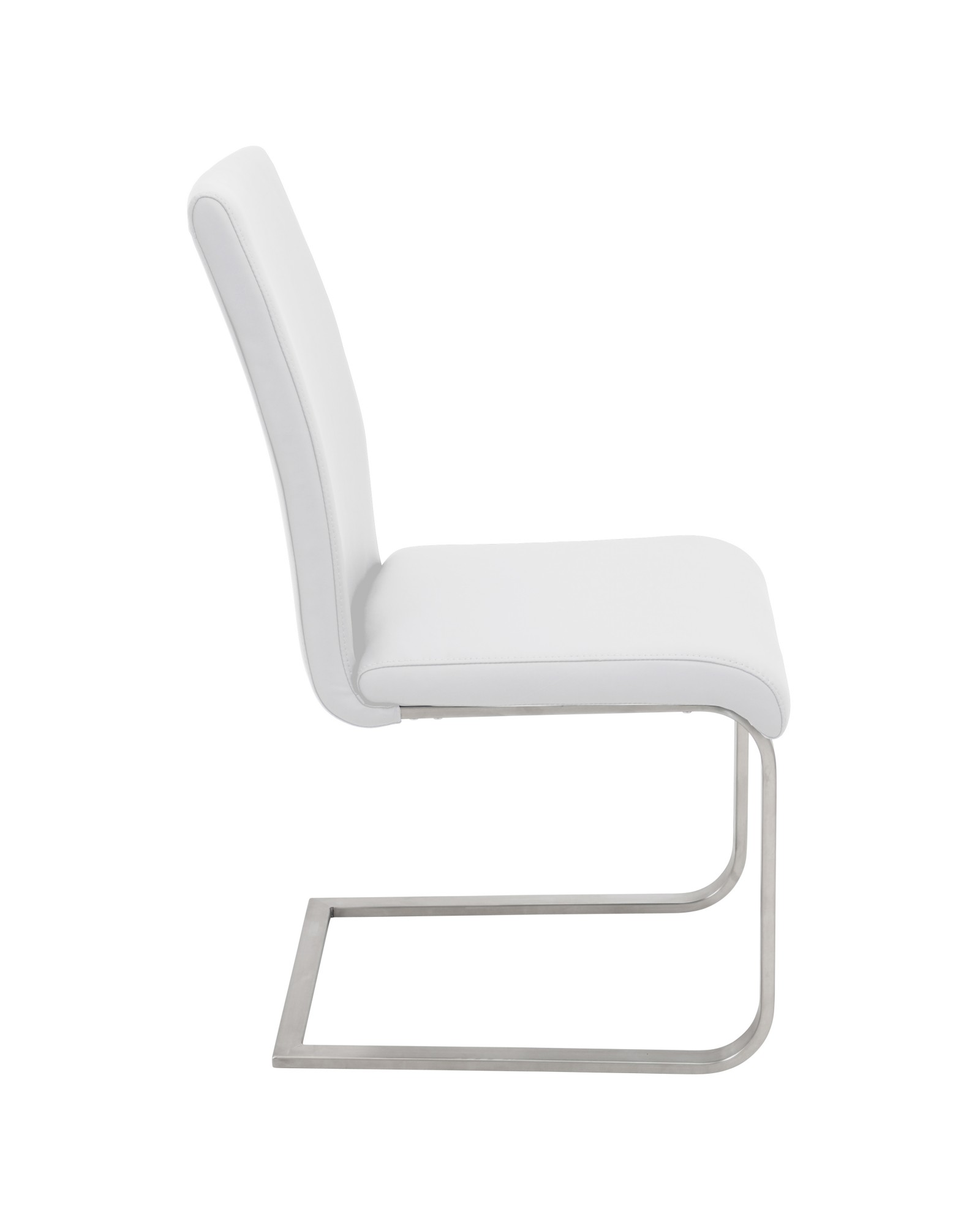 Foster Contemporary Dining Chair in White Faux Leather - Set of 2