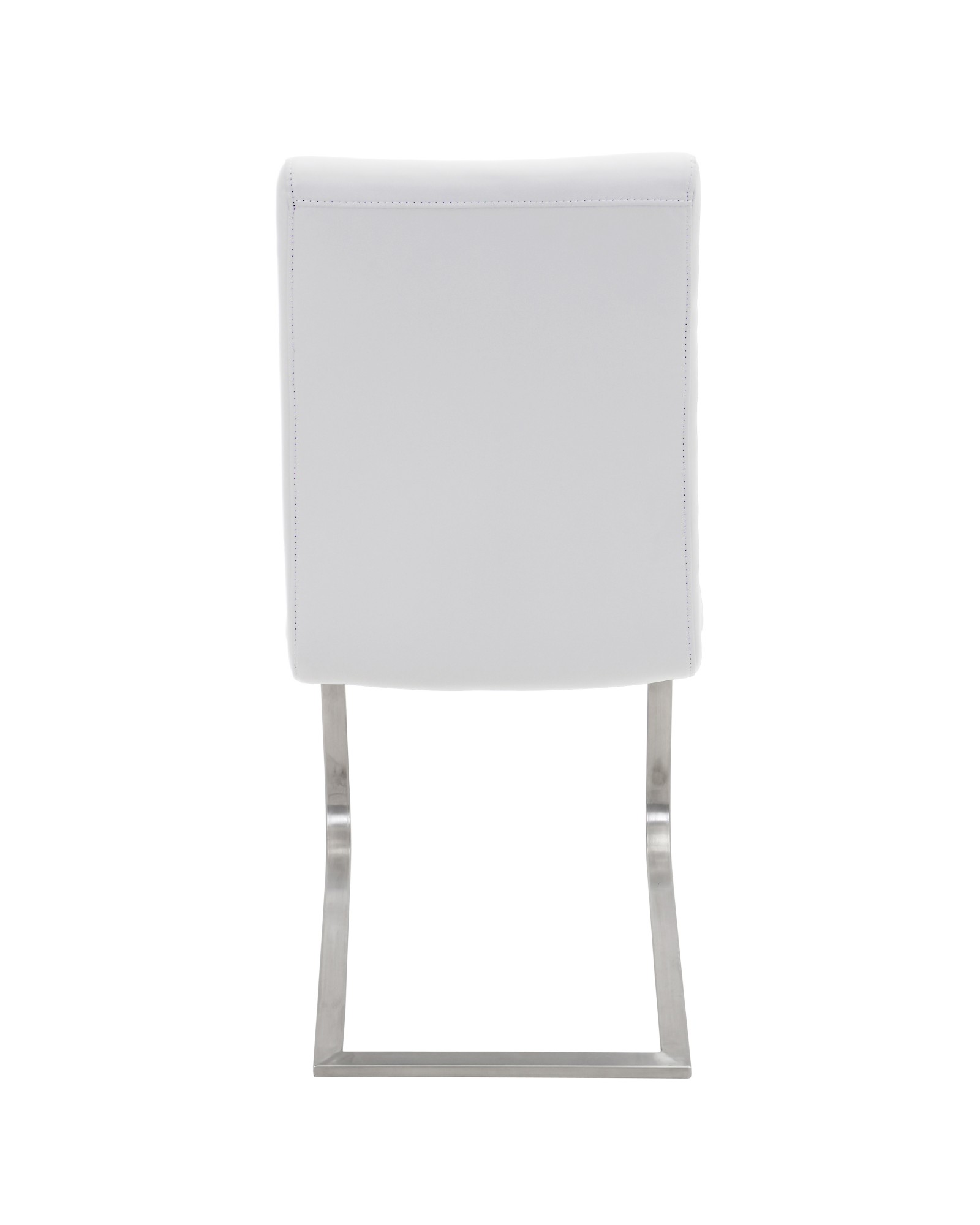 Foster Contemporary Dining Chair in White Faux Leather - Set of 2