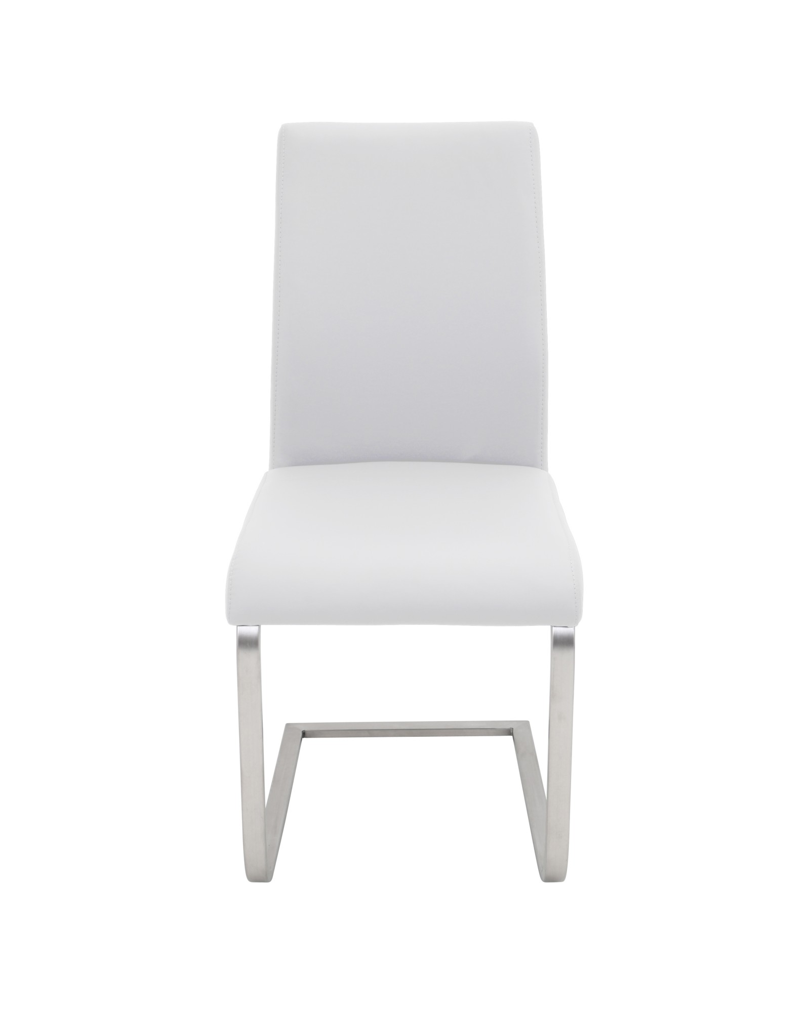 Foster Contemporary Dining Chair in White Faux Leather - Set of 2