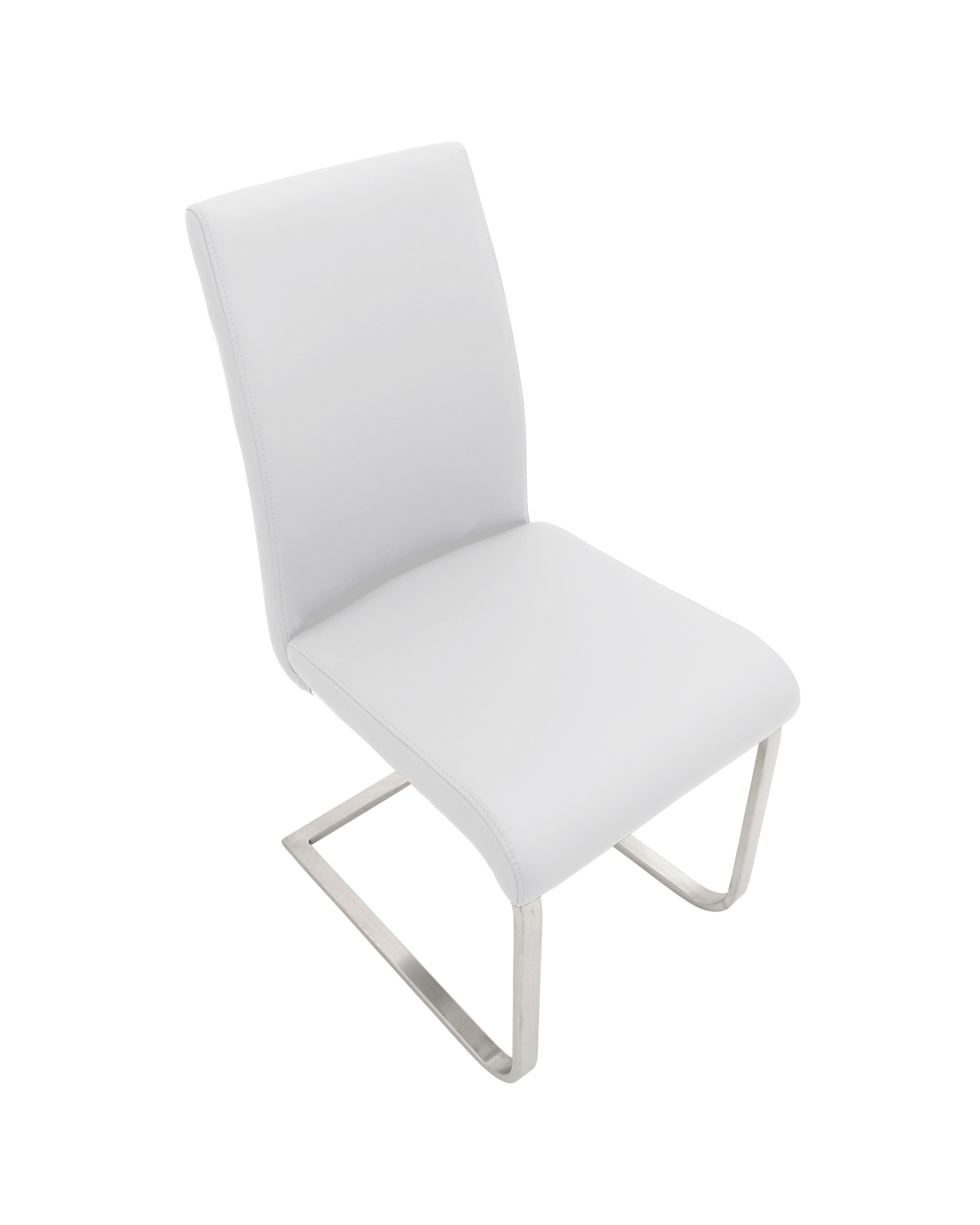 Foster Contemporary Dining Chair in White Faux Leather - Set of 2