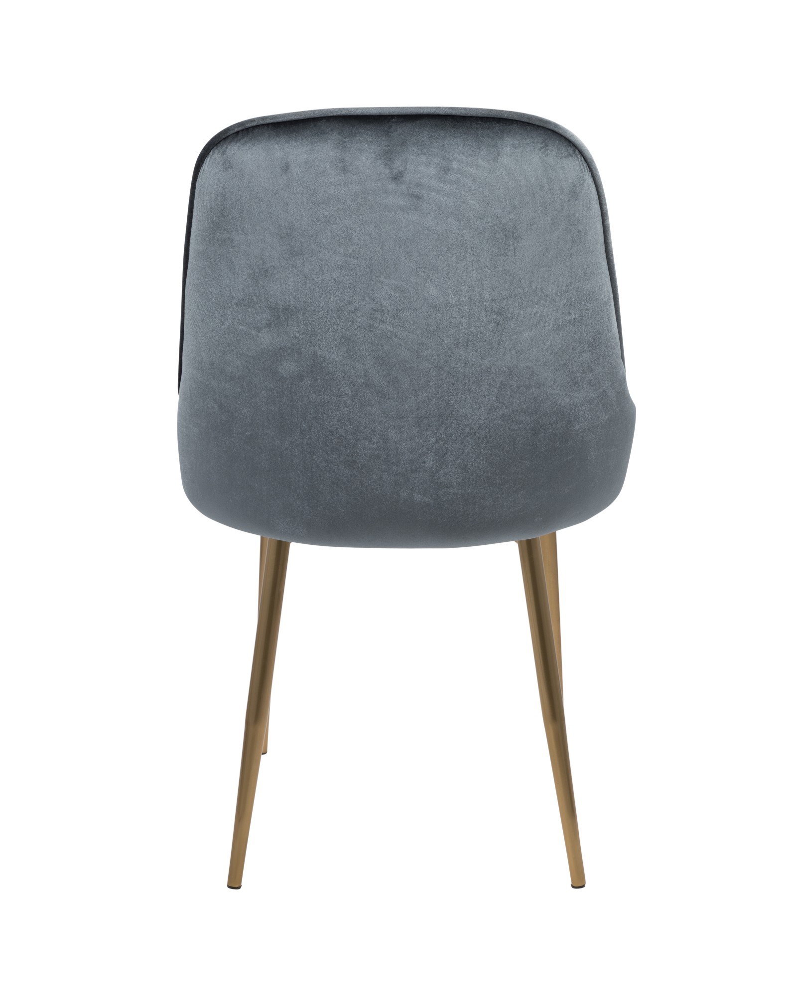 Marcel Contemporary Dining Chair with Gold Frame and Blue Velvet Fabric - Set of 2