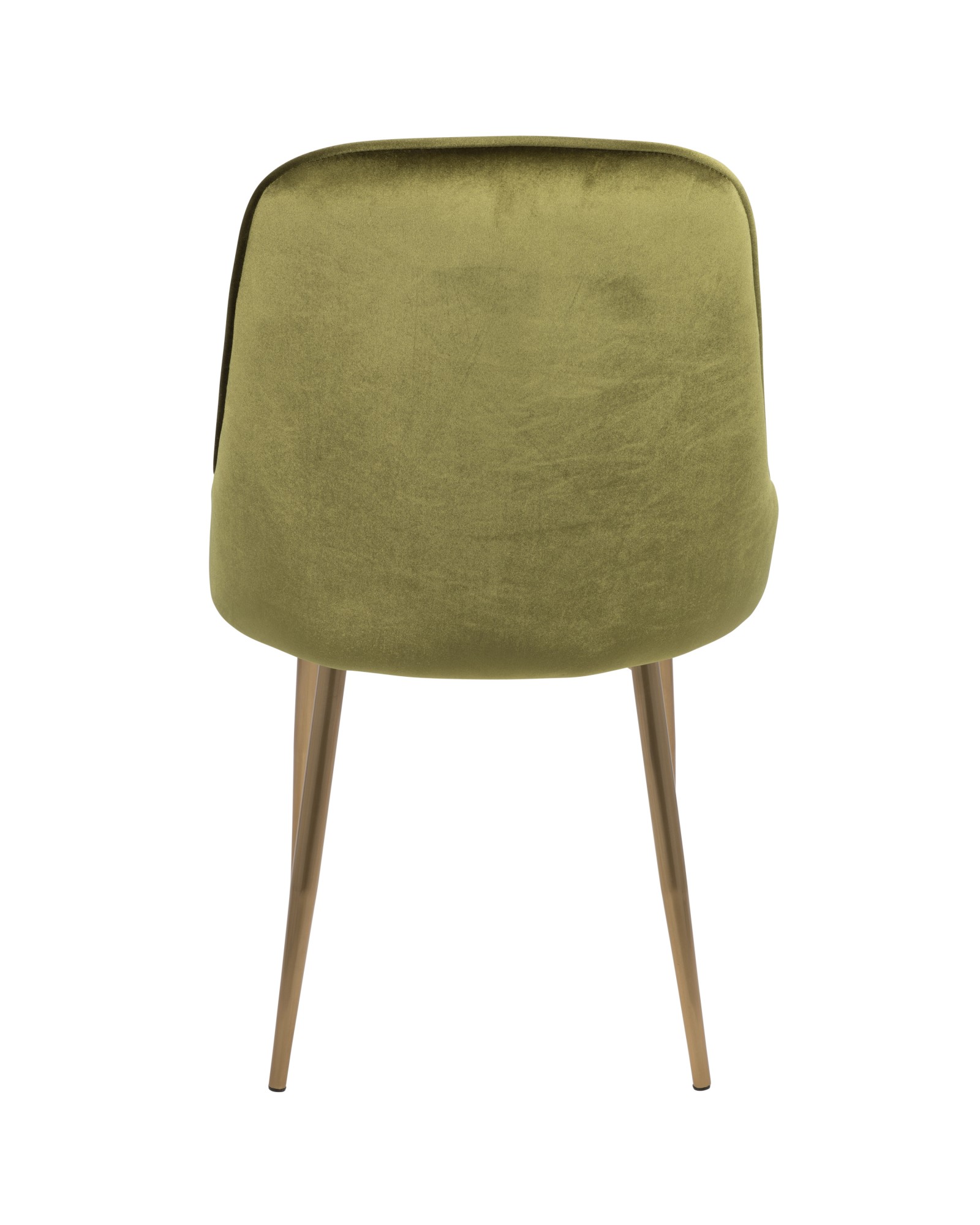 Marcel Contemporary Dining Chair with Gold Frame and Green Velvet Fabric - Set of 2