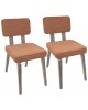 Nunzio Mid-Century Modern Dining Chair in Light Grey Wood and Orange Fabric - Set of 2 Nunzio Mid-Century Modern Dining Chair in Light Grey Wood and Orange Fabric - Set of 2