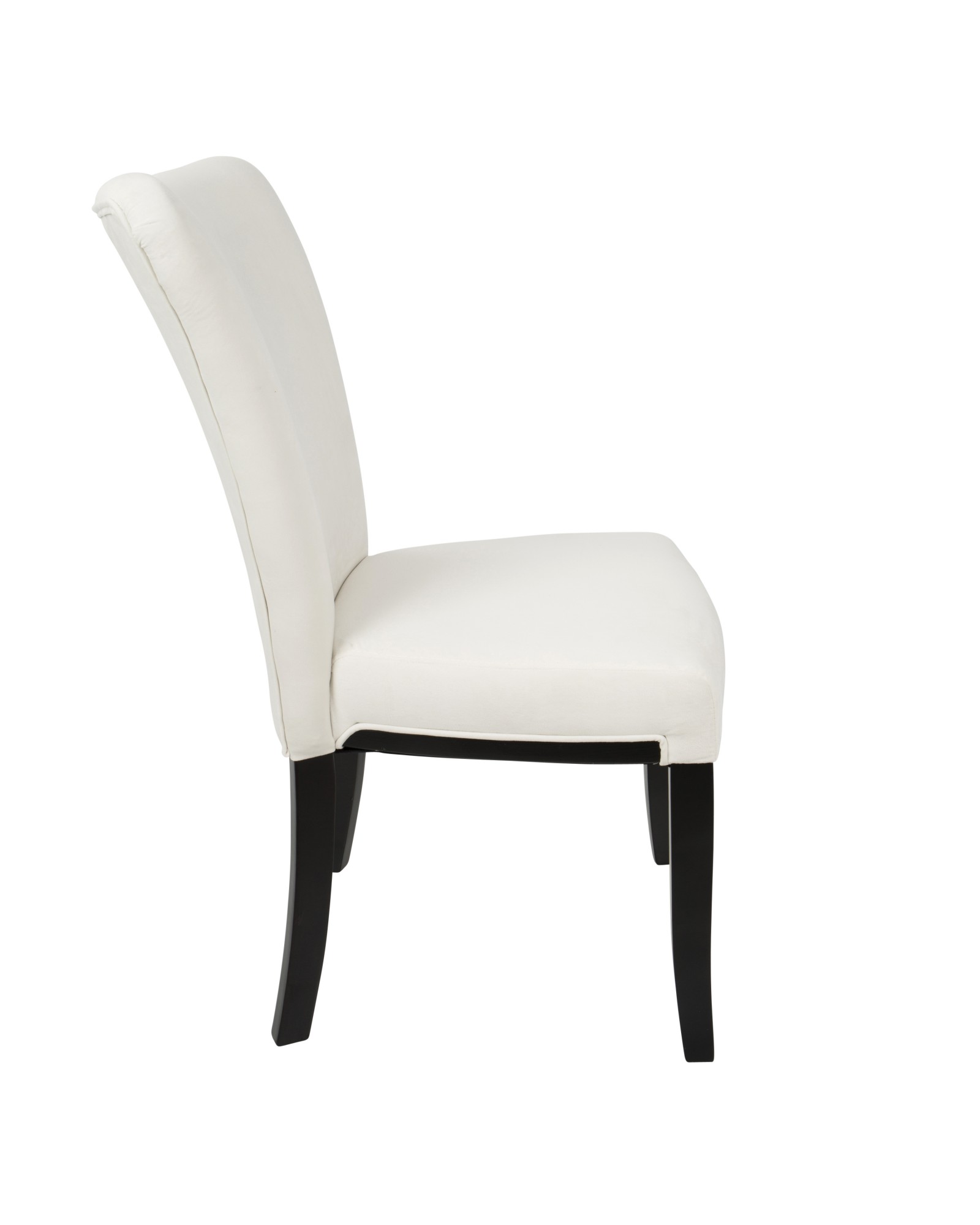 Olivia Contemporary Dining Chair in Espresso Wood and Cream Velvet - Set of 2