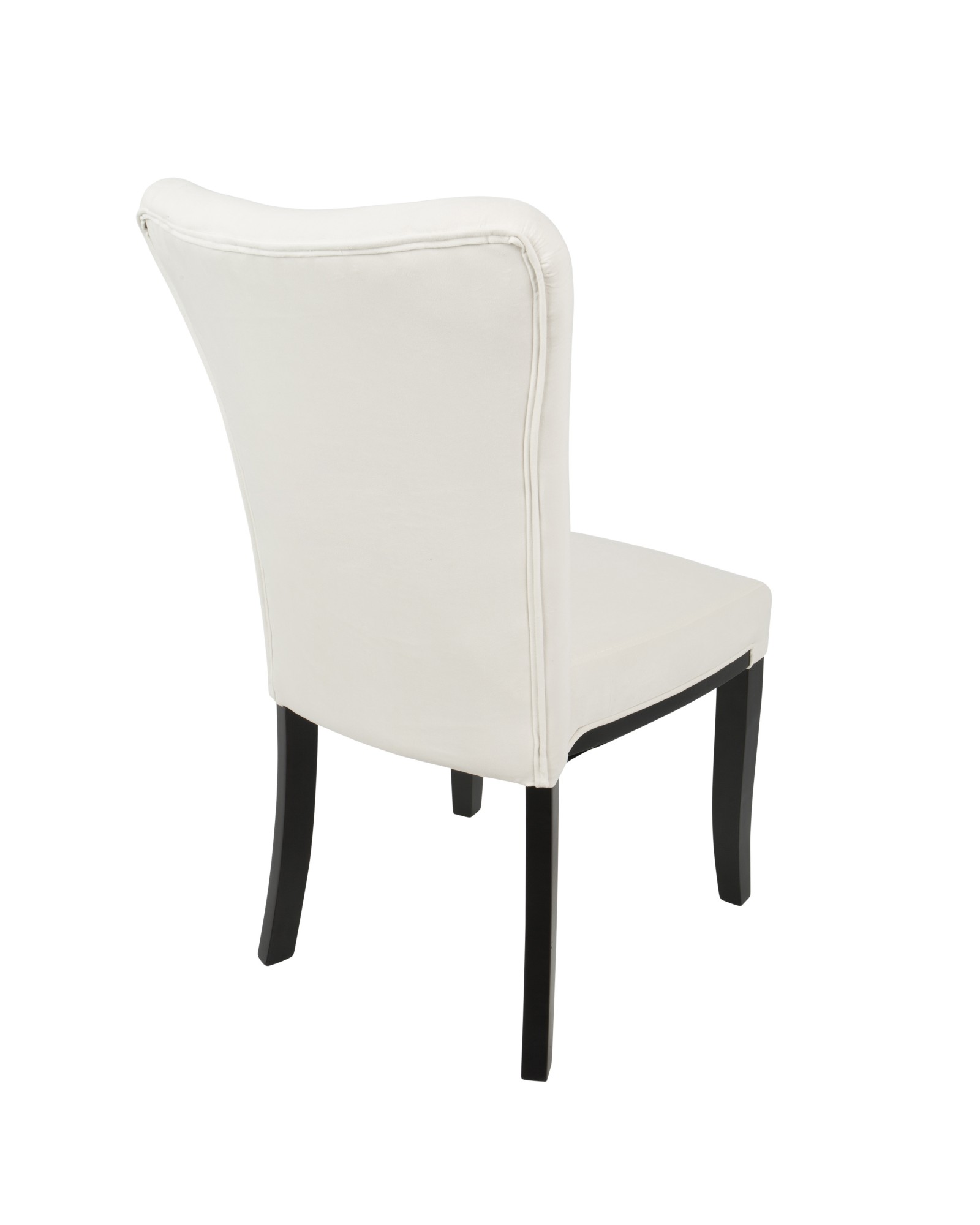 Olivia Contemporary Dining Chair in Espresso Wood and Cream Velvet - Set of 2