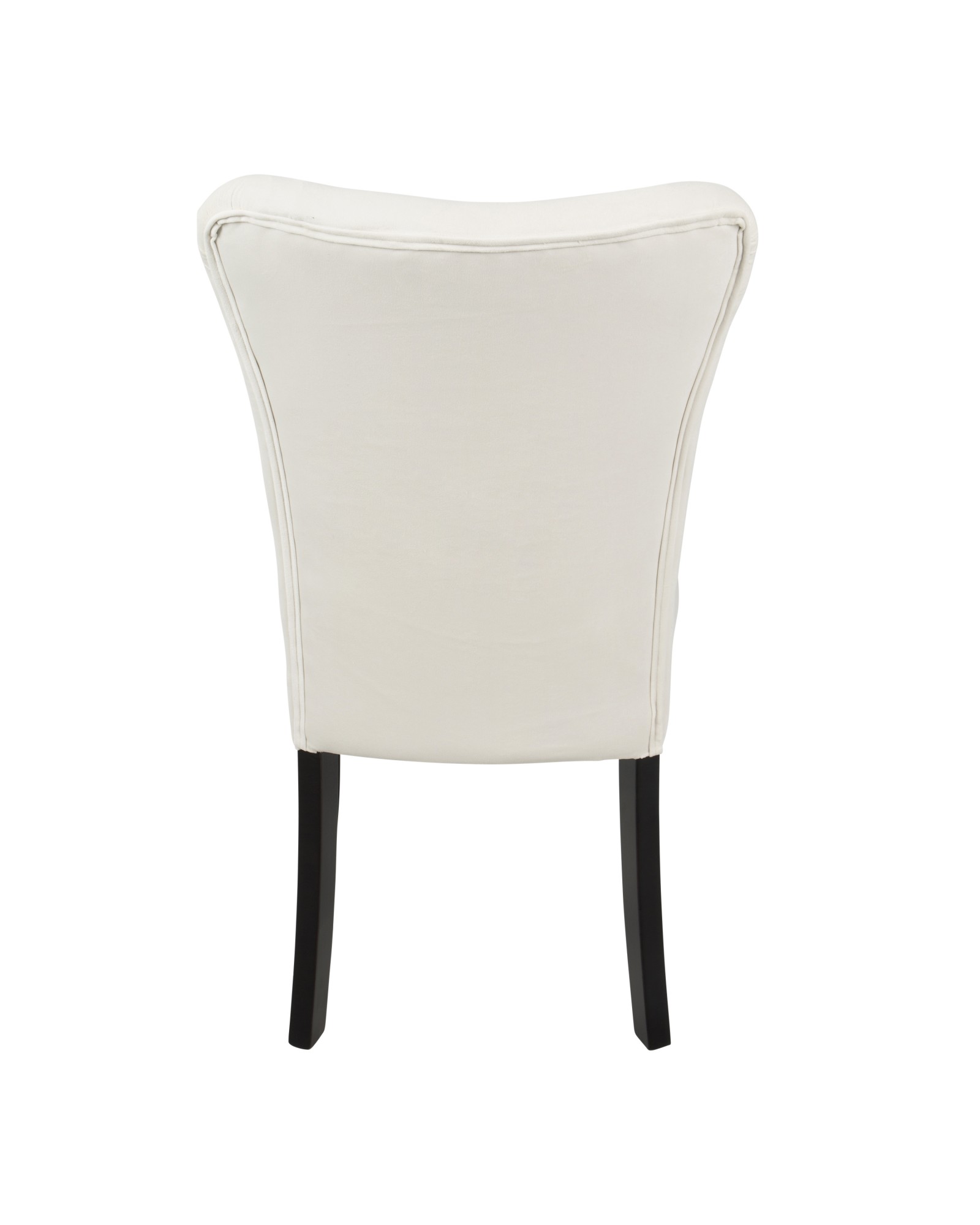 Olivia Contemporary Dining Chair in Espresso Wood and Cream Velvet - Set of 2