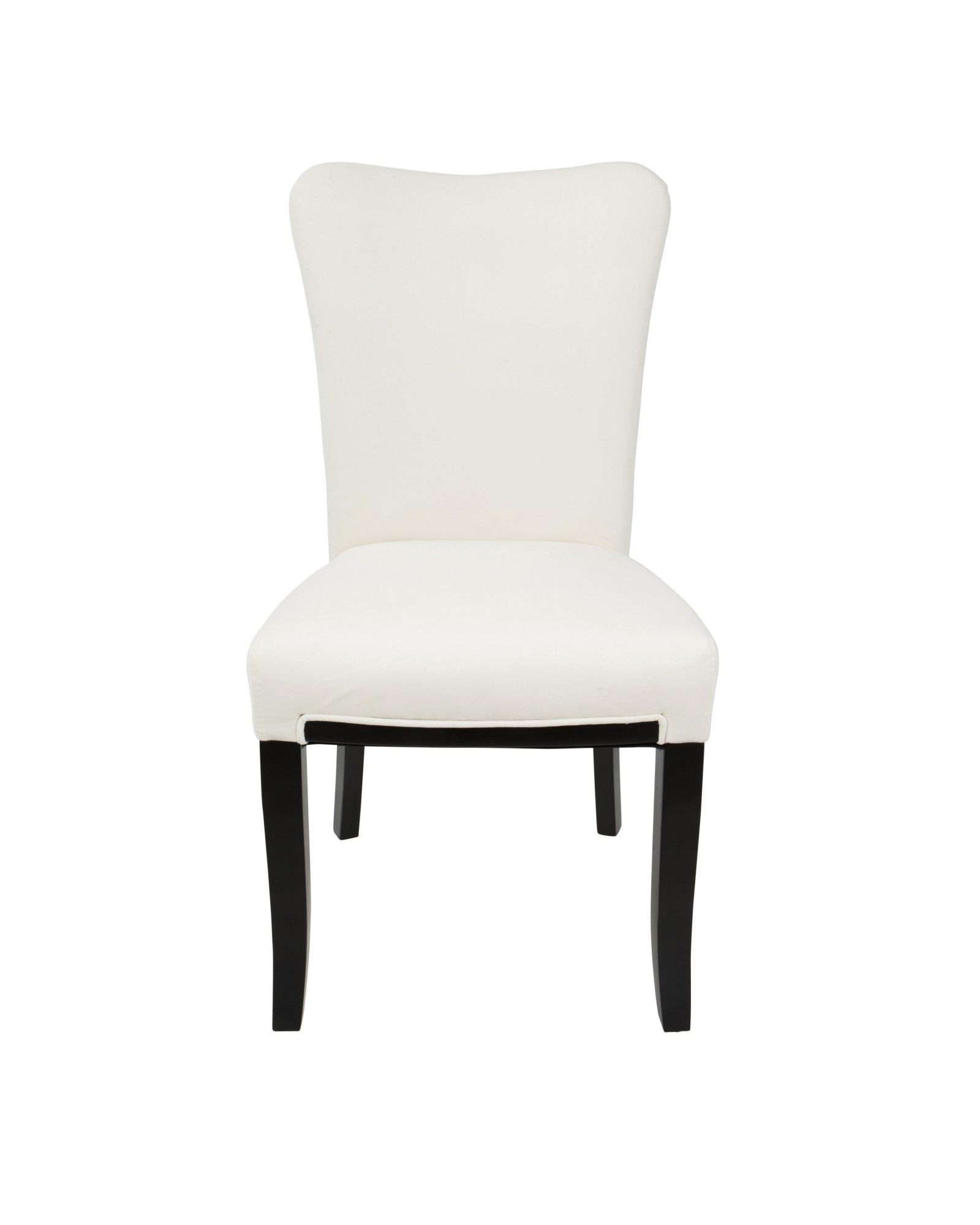 Olivia Contemporary Dining Chair in Espresso Wood and Cream Velvet - Set of 2