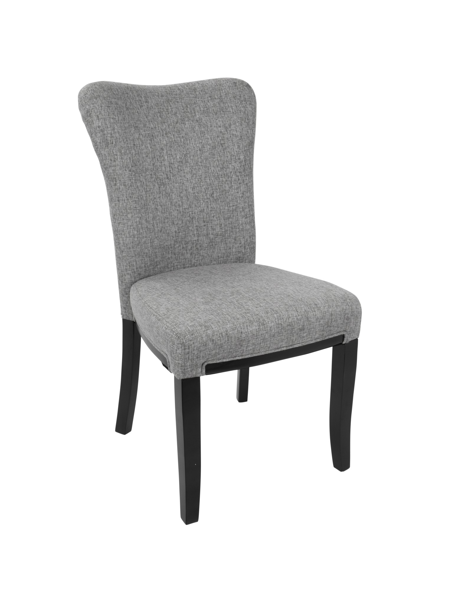 Olivia Contemporary Dining Chair in Espresso Wood and Grey Fabric - Set of 2