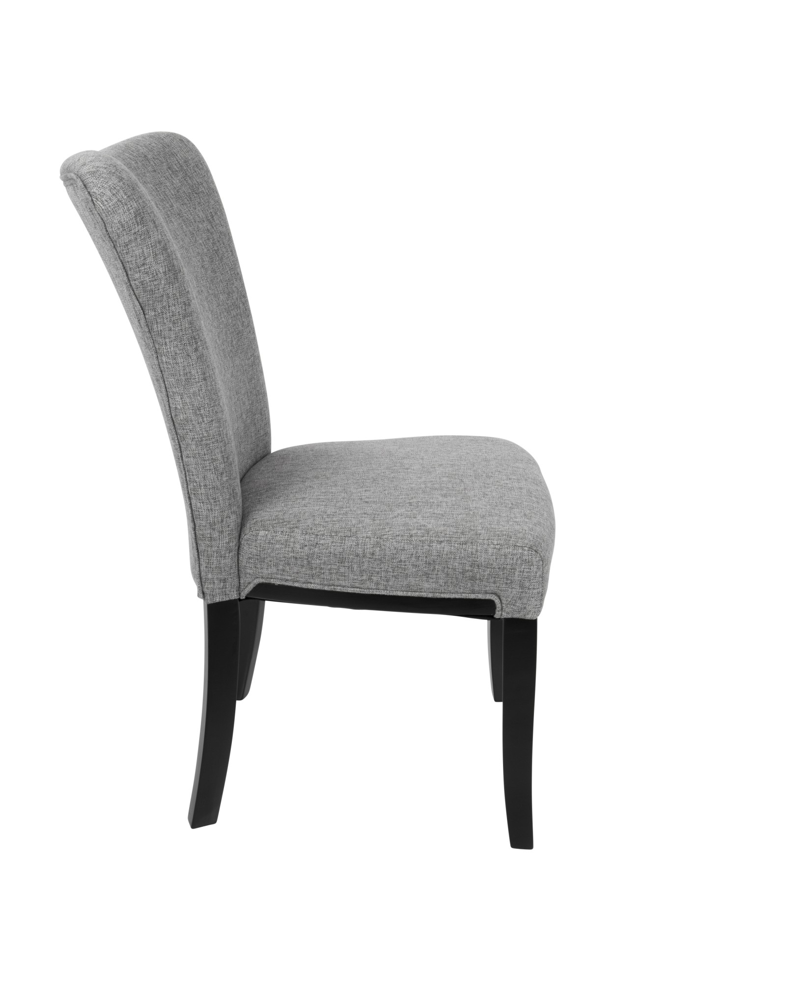 Olivia Contemporary Dining Chair in Espresso Wood and Grey Fabric - Set of 2