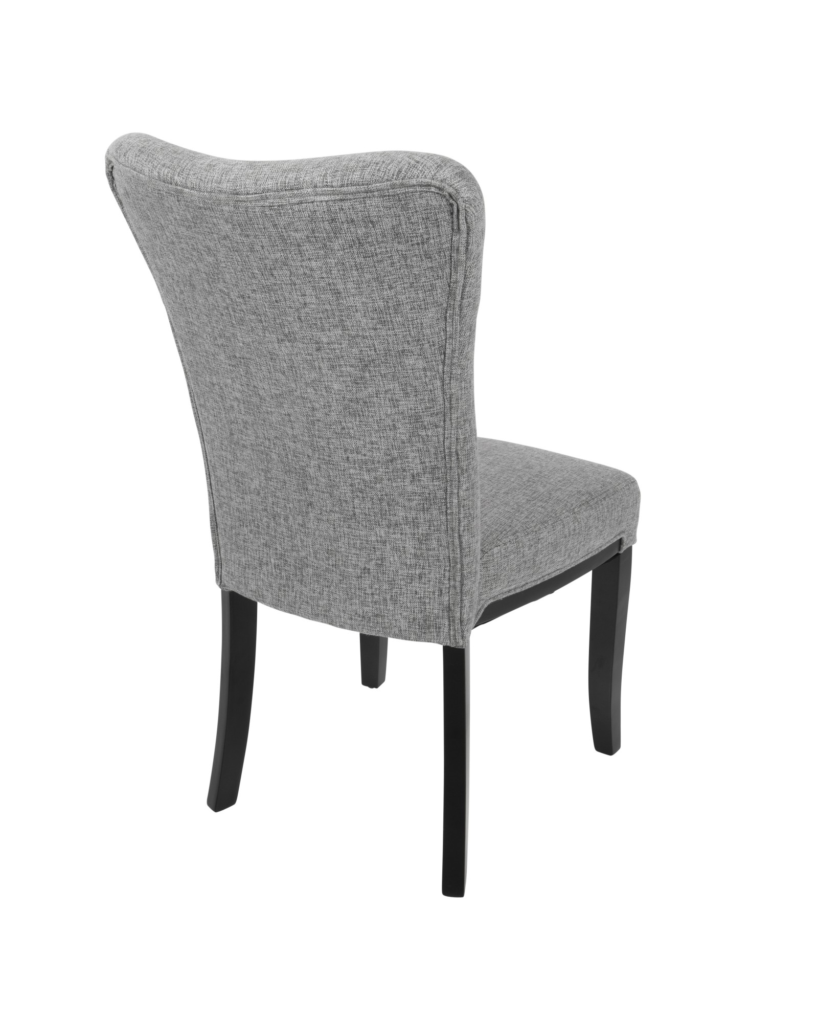 Olivia Contemporary Dining Chair in Espresso Wood and Grey Fabric - Set of 2