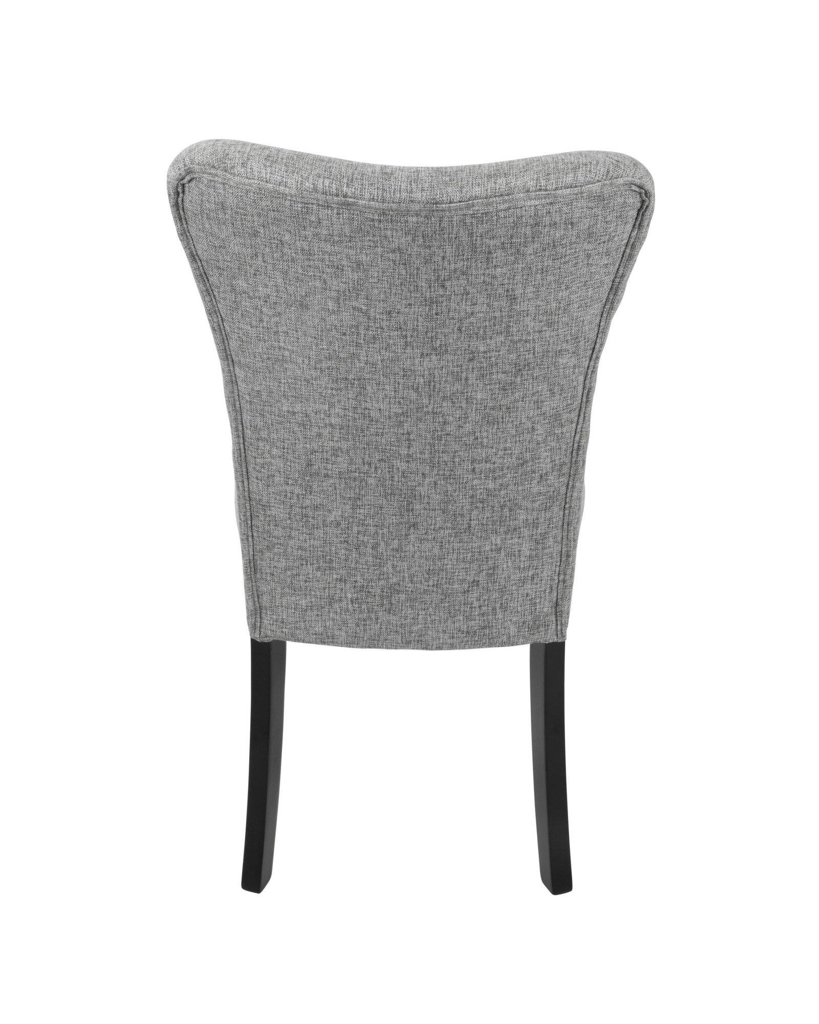 Olivia Contemporary Dining Chair in Espresso Wood and Grey Fabric - Set of 2