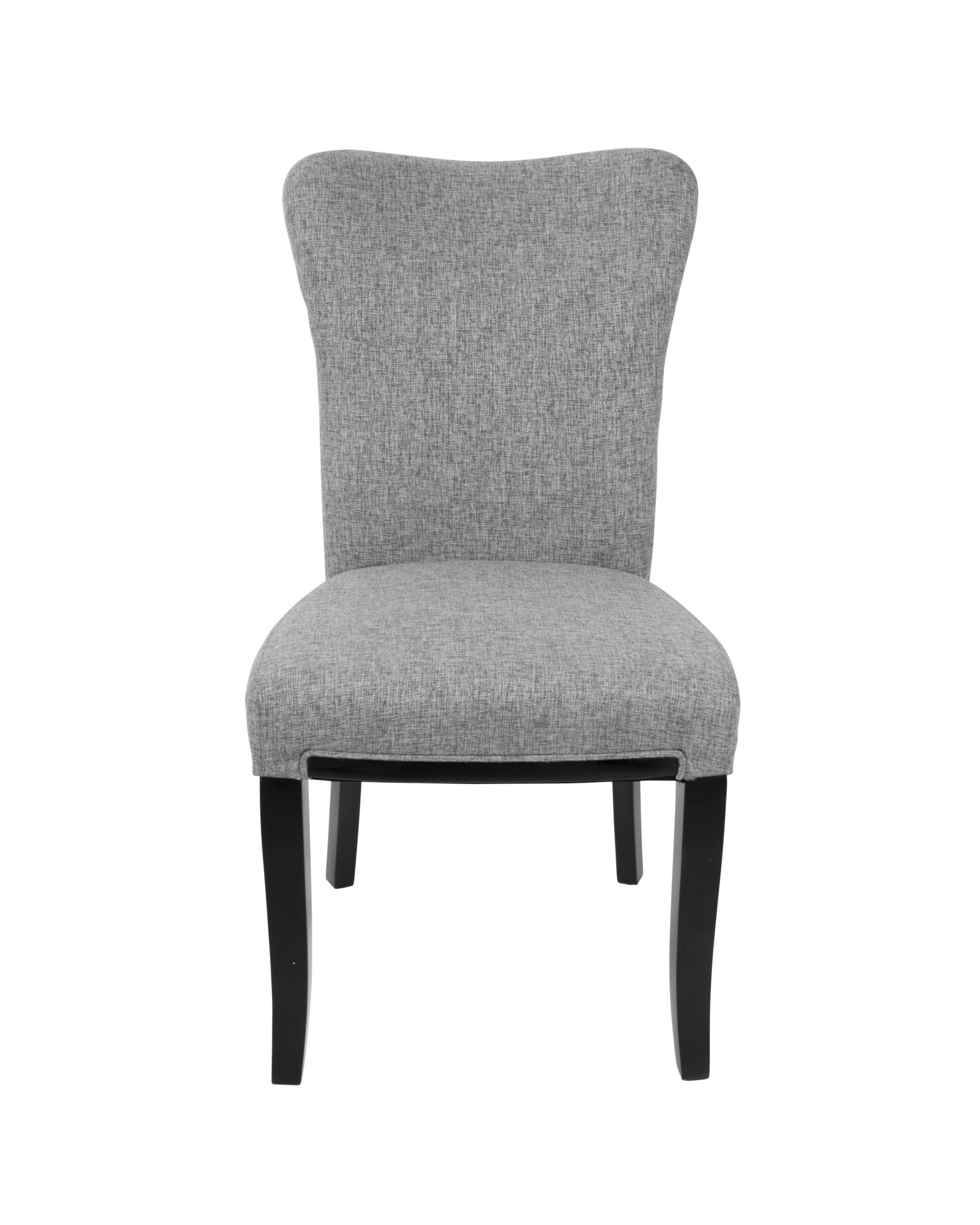 Olivia Contemporary Dining Chair in Espresso Wood and Grey Fabric - Set of 2