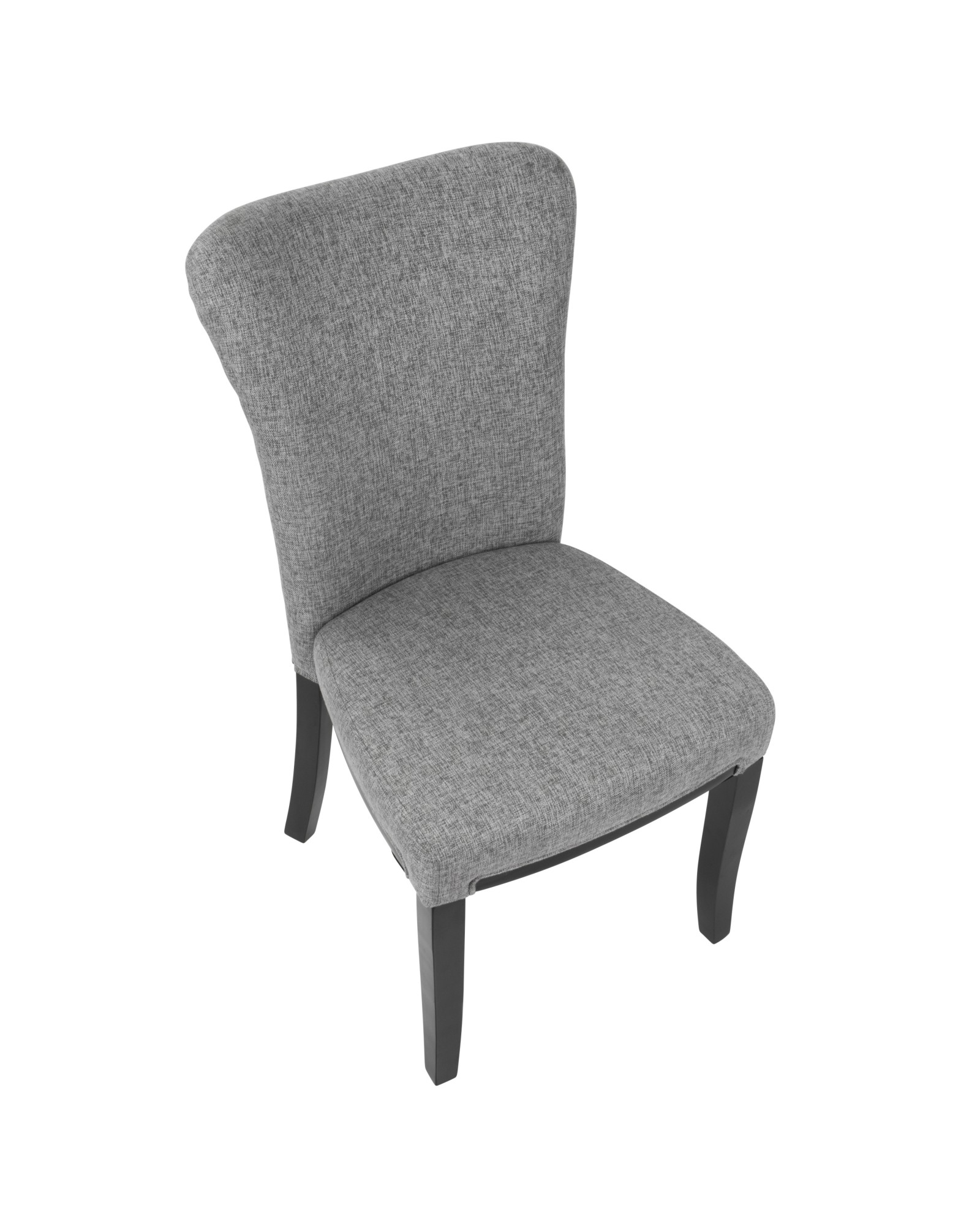 Olivia Contemporary Dining Chair in Espresso Wood and Grey Fabric - Set of 2